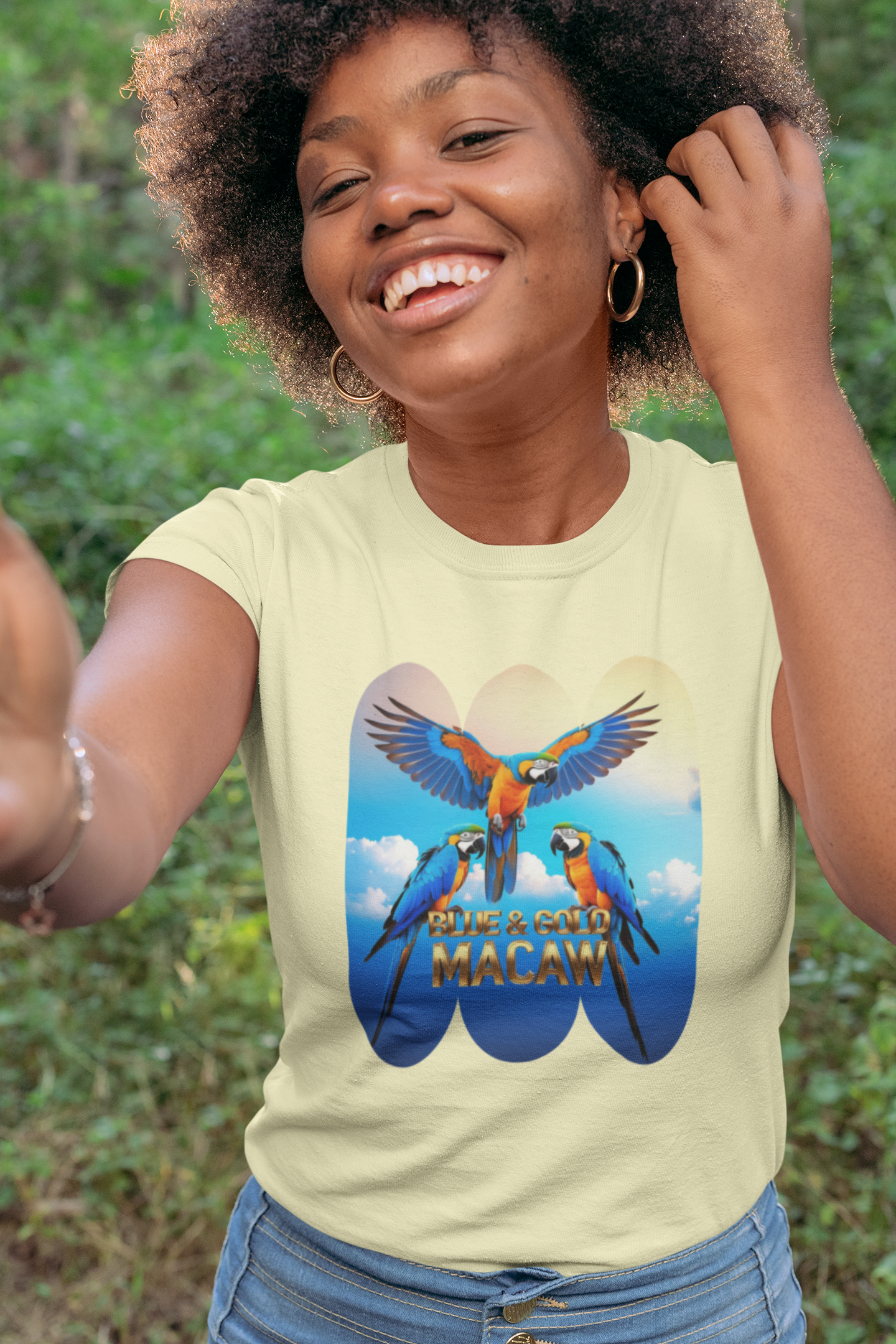 Flying Blue & Gold Macaw T-Shirt