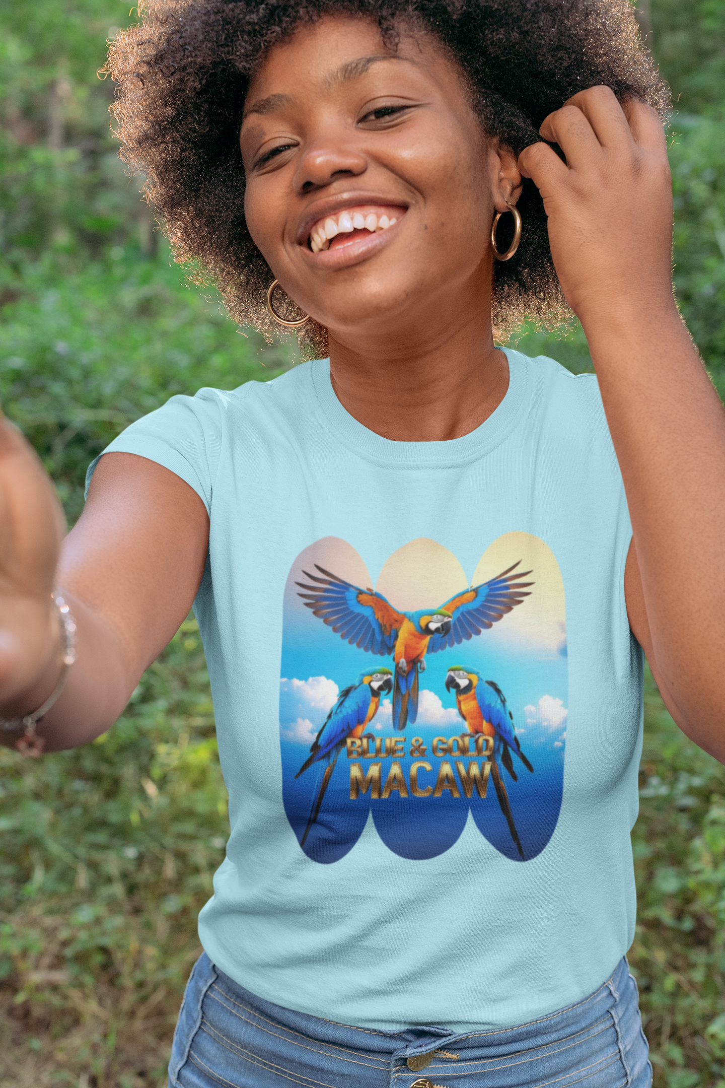 Flying Blue & Gold Macaw T-Shirt