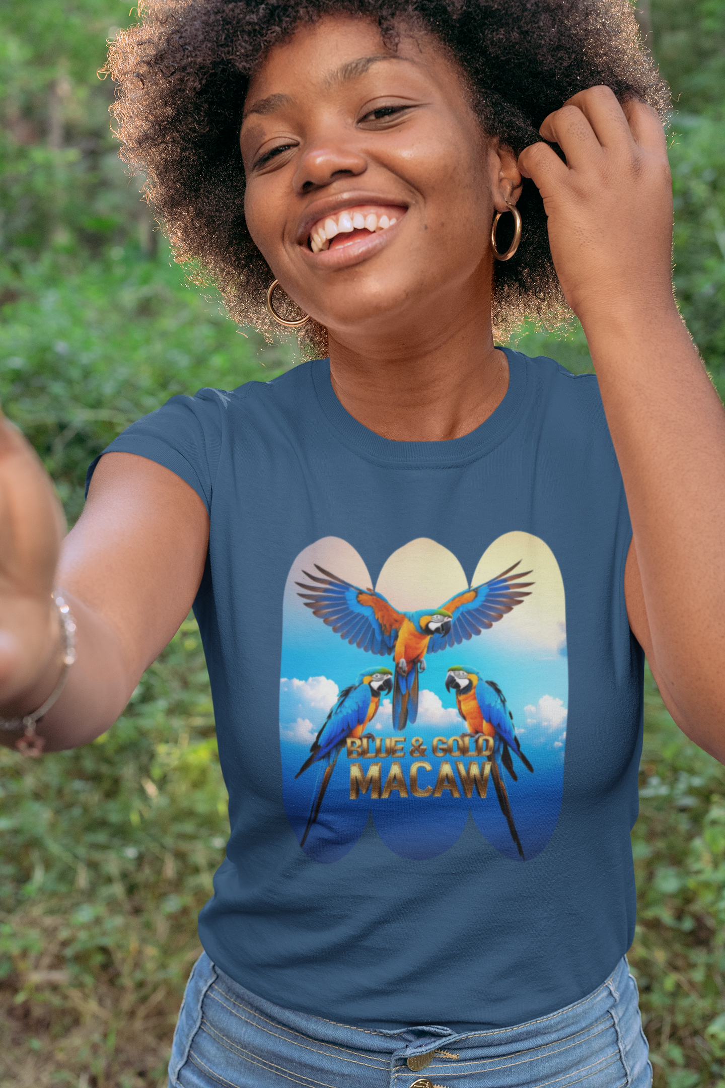 Flying Blue & Gold Macaw T-Shirt