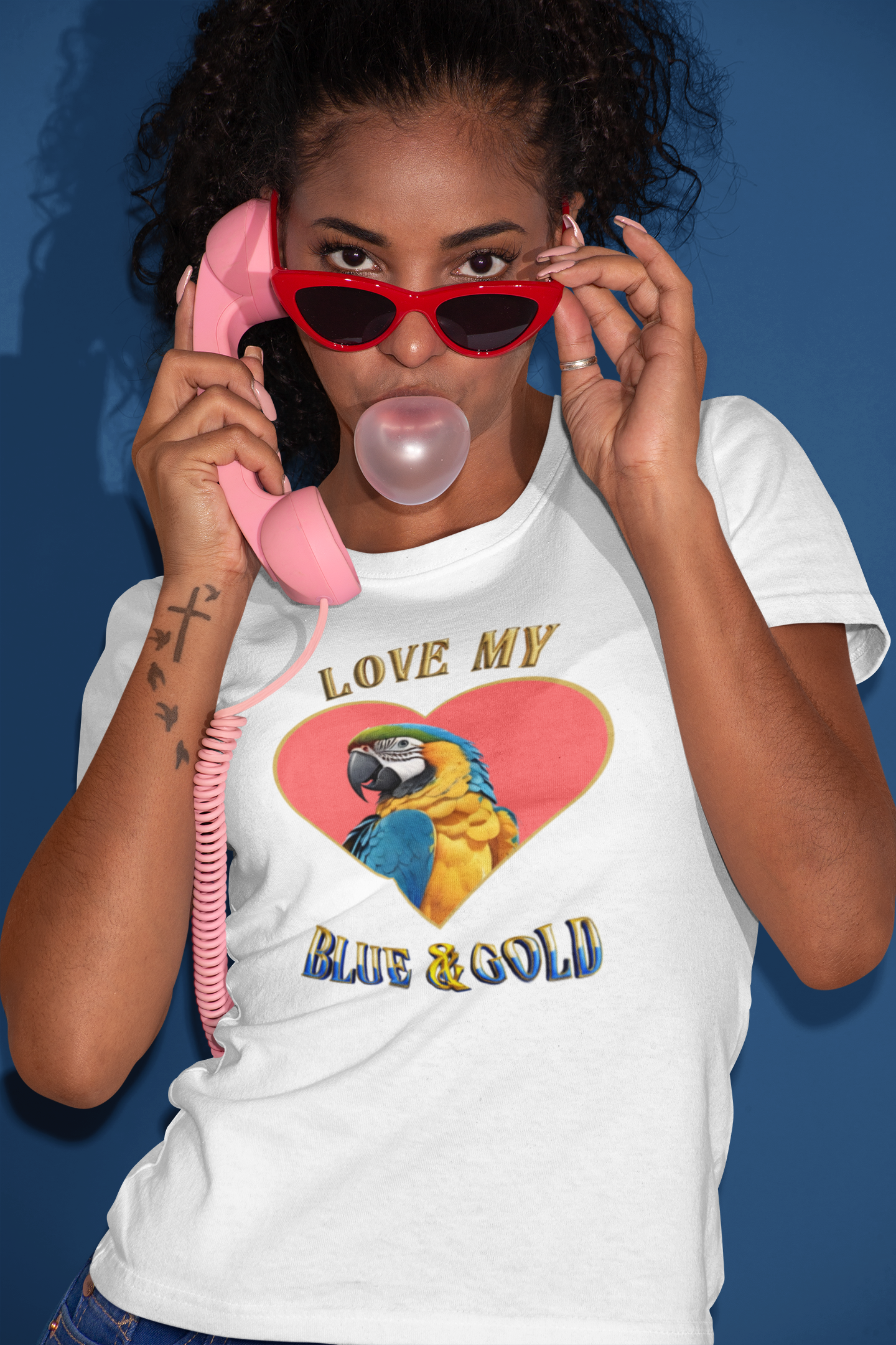 Love My Blue & Gold Heart T-Shirt