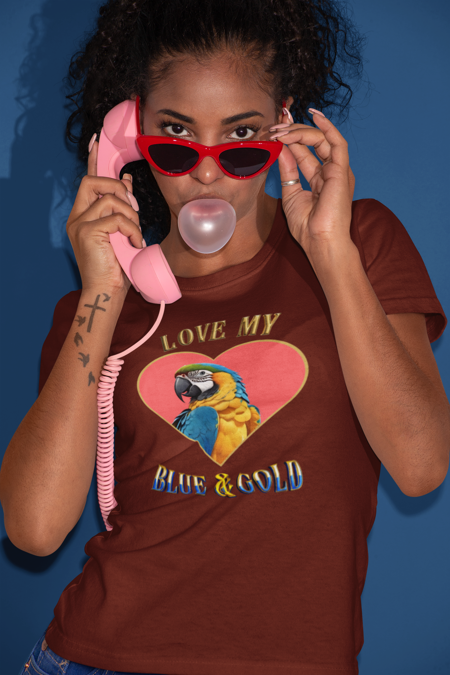 Love My Blue & Gold Heart T-Shirt