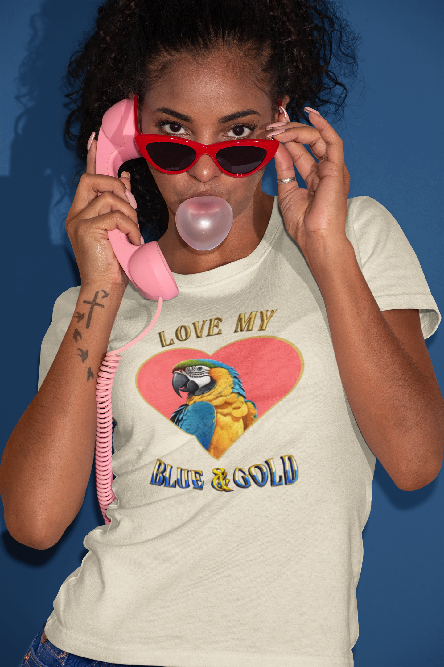Love My Blue & Gold Heart T-Shirt