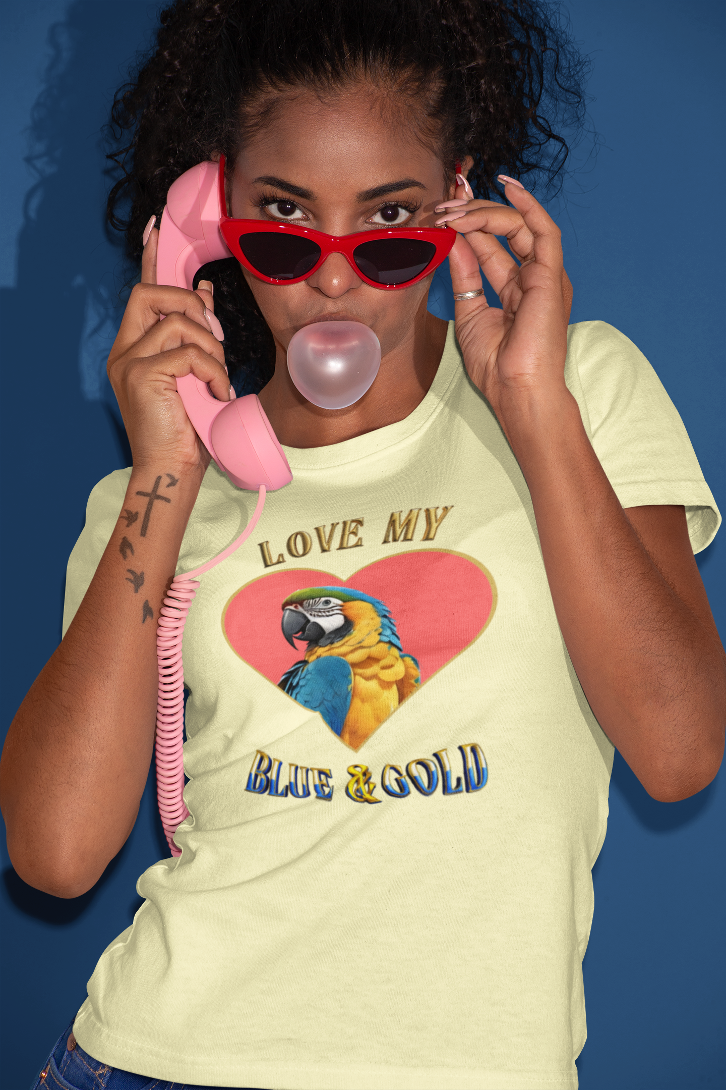 Love My Blue & Gold Heart T-Shirt