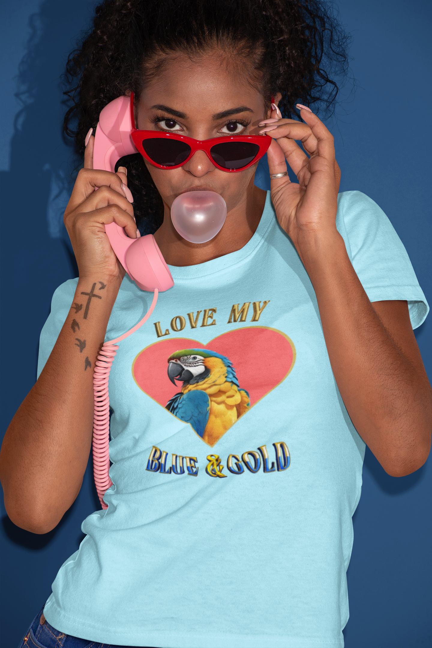 Love My Blue & Gold Heart T-Shirt