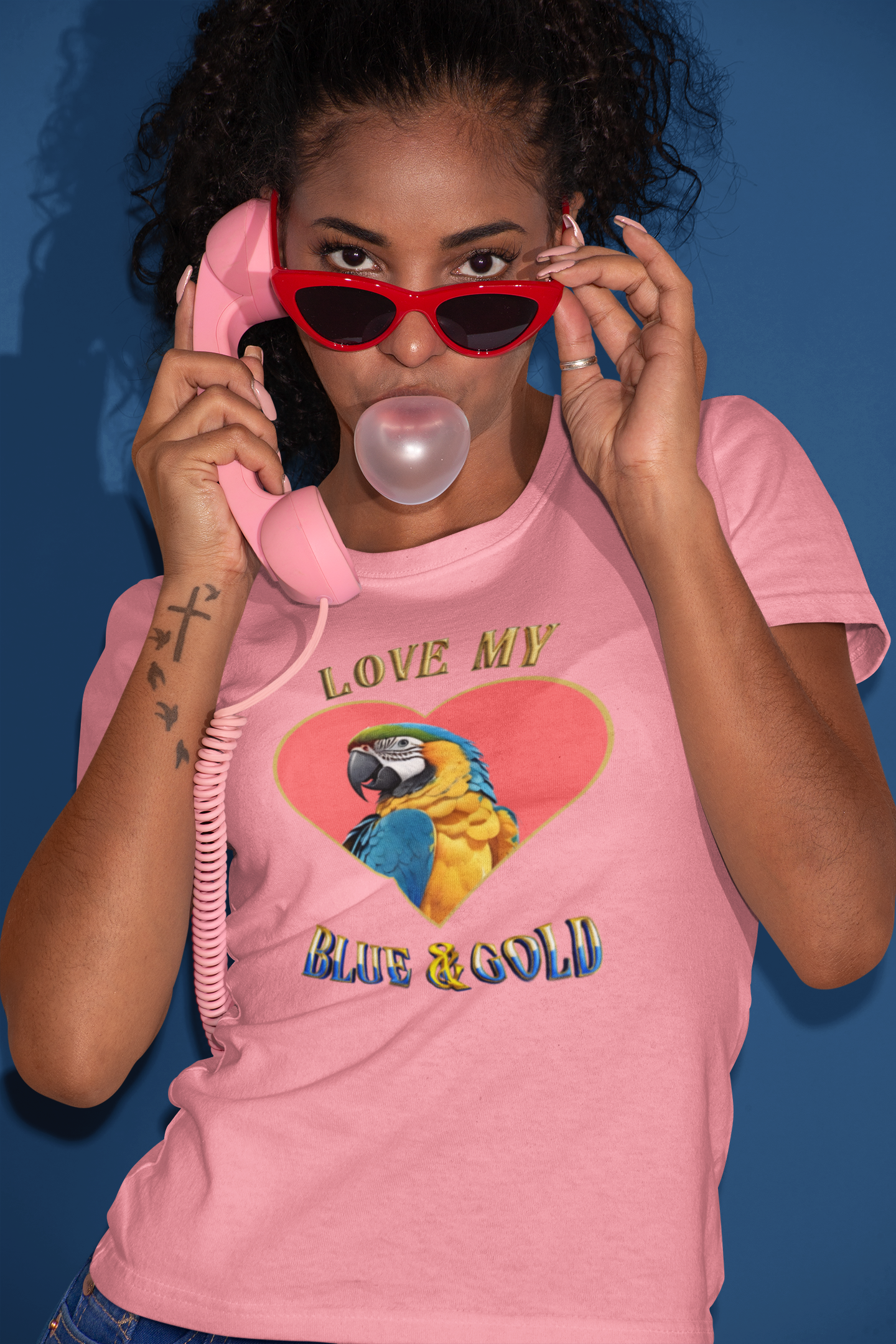Love My Blue & Gold Heart T-Shirt