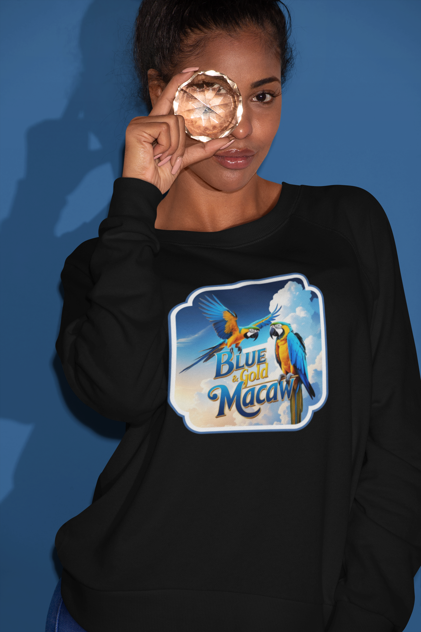 Blue & Gold Macaw Flying Sweatshirt