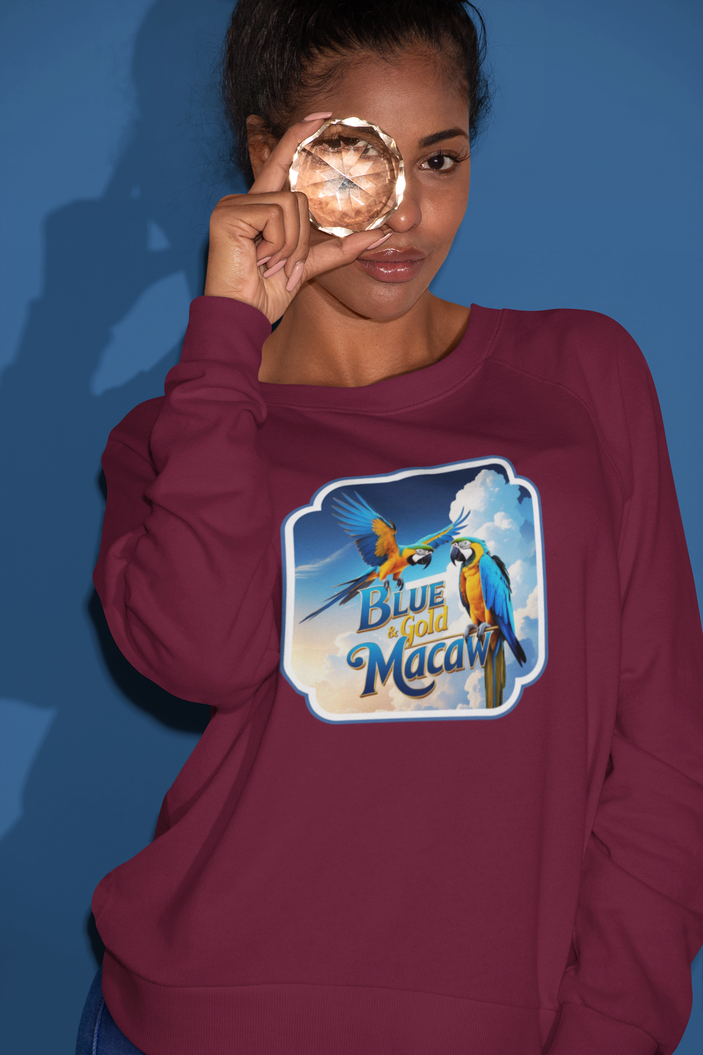 Blue & Gold Macaw Flying Sweatshirt