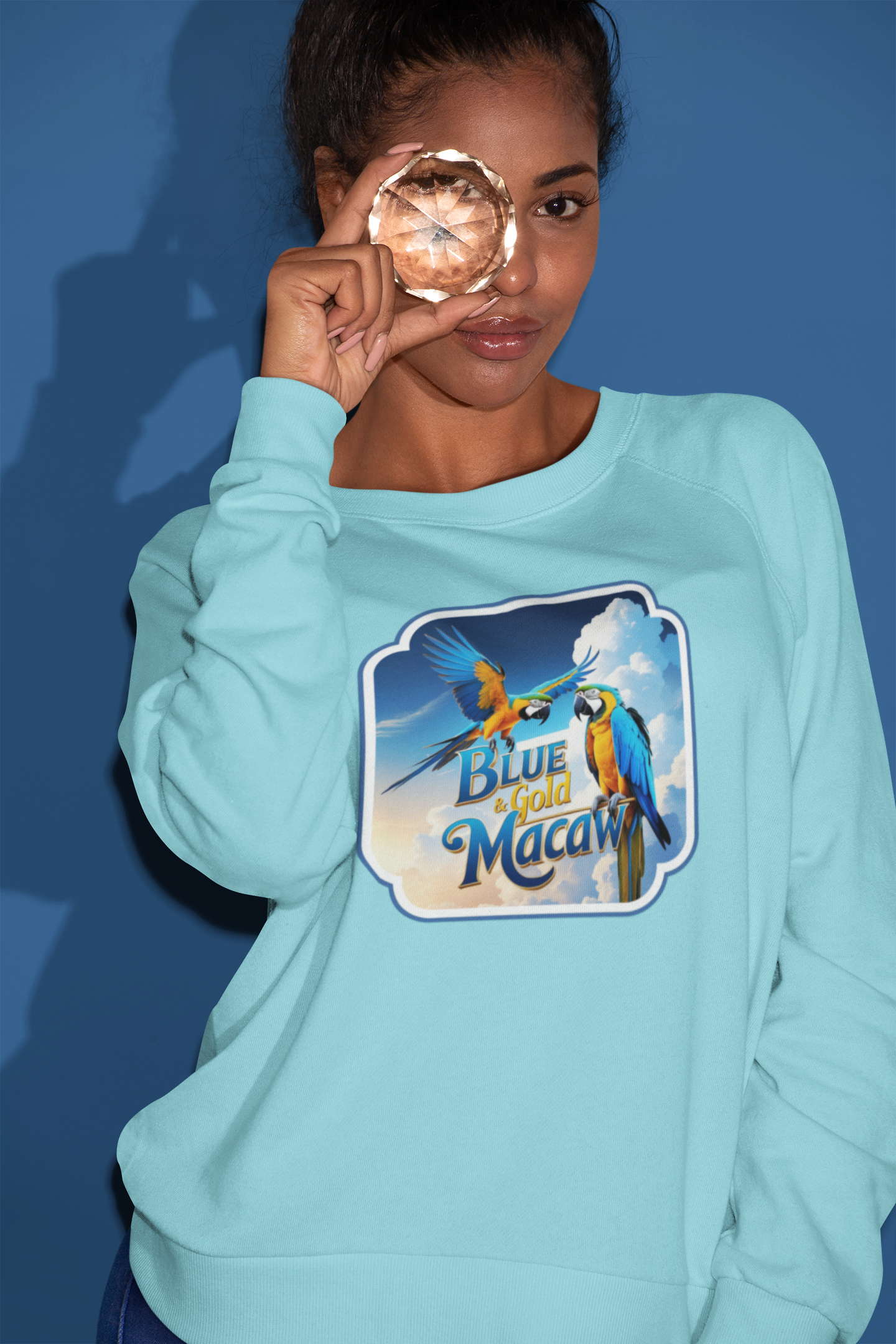 Blue & Gold Macaw Flying Sweatshirt