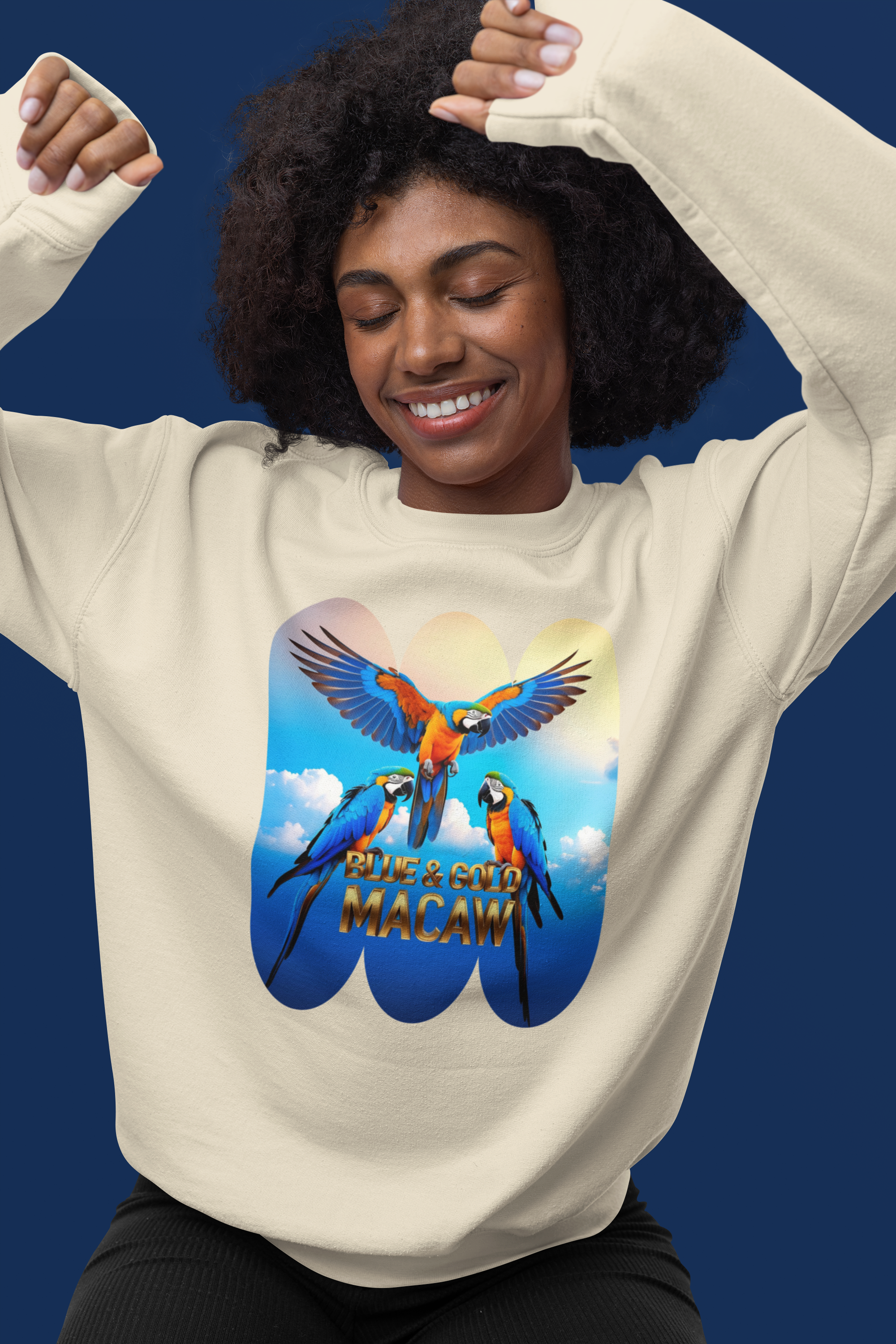 Flying Blue & Gold Macaw Sweatshirt