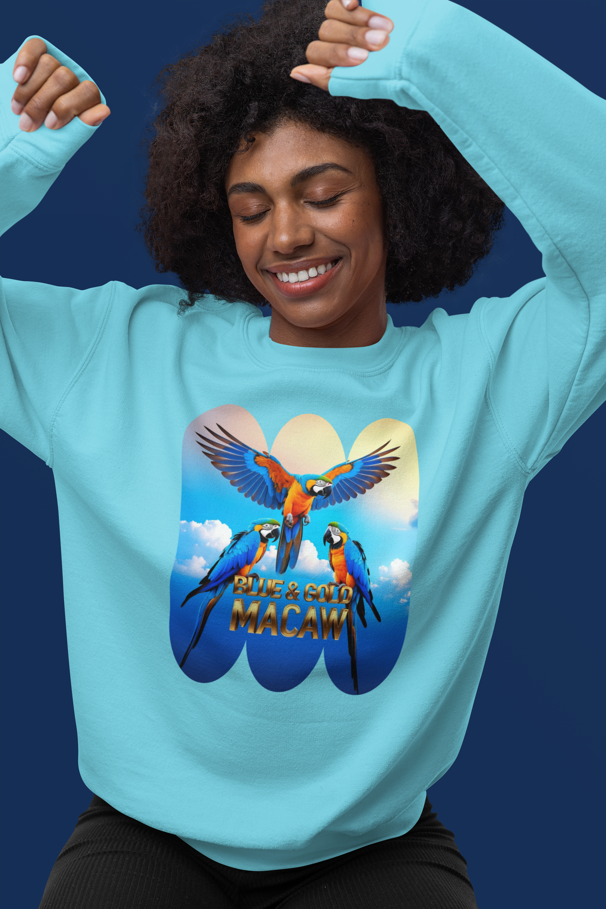 Flying Blue & Gold Macaw Sweatshirt