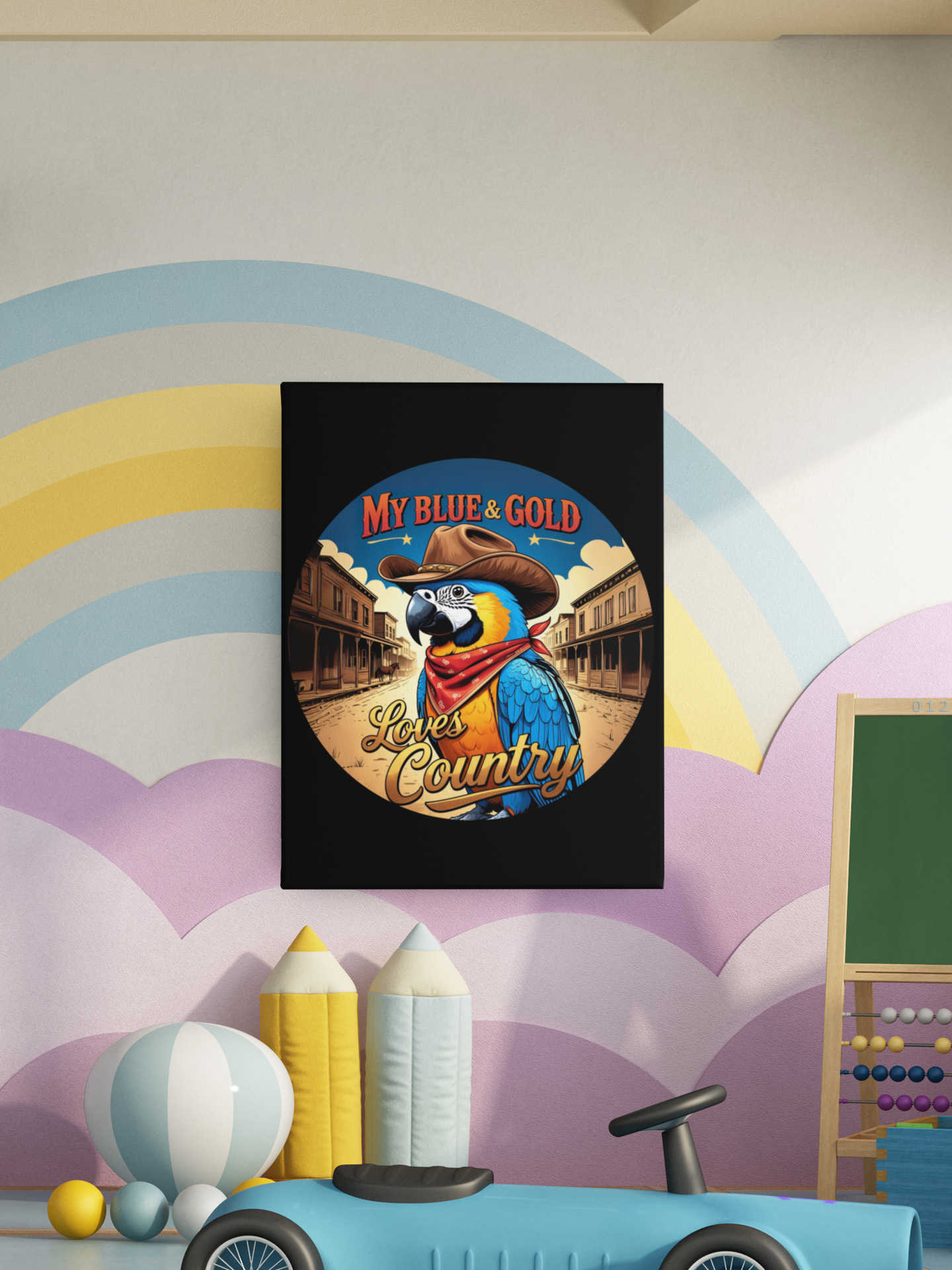Blue & Gold Loves Country Wall-Hanging