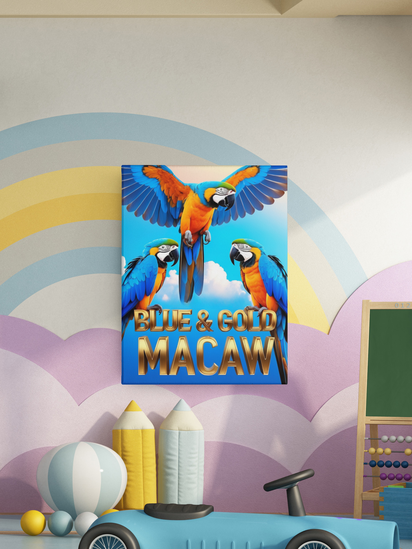 Blue & Gold Macaw Flying Wall-Hanging