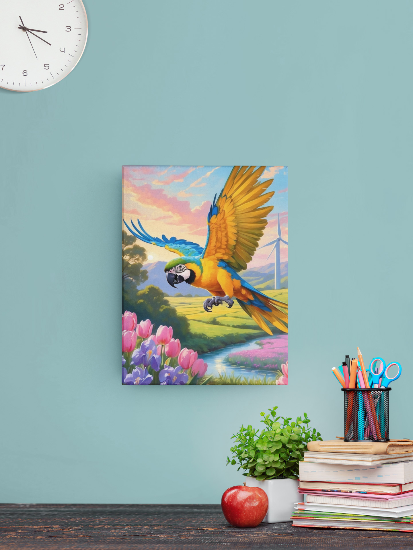 Flying Blue & Gold Macaw Wall-Hanging