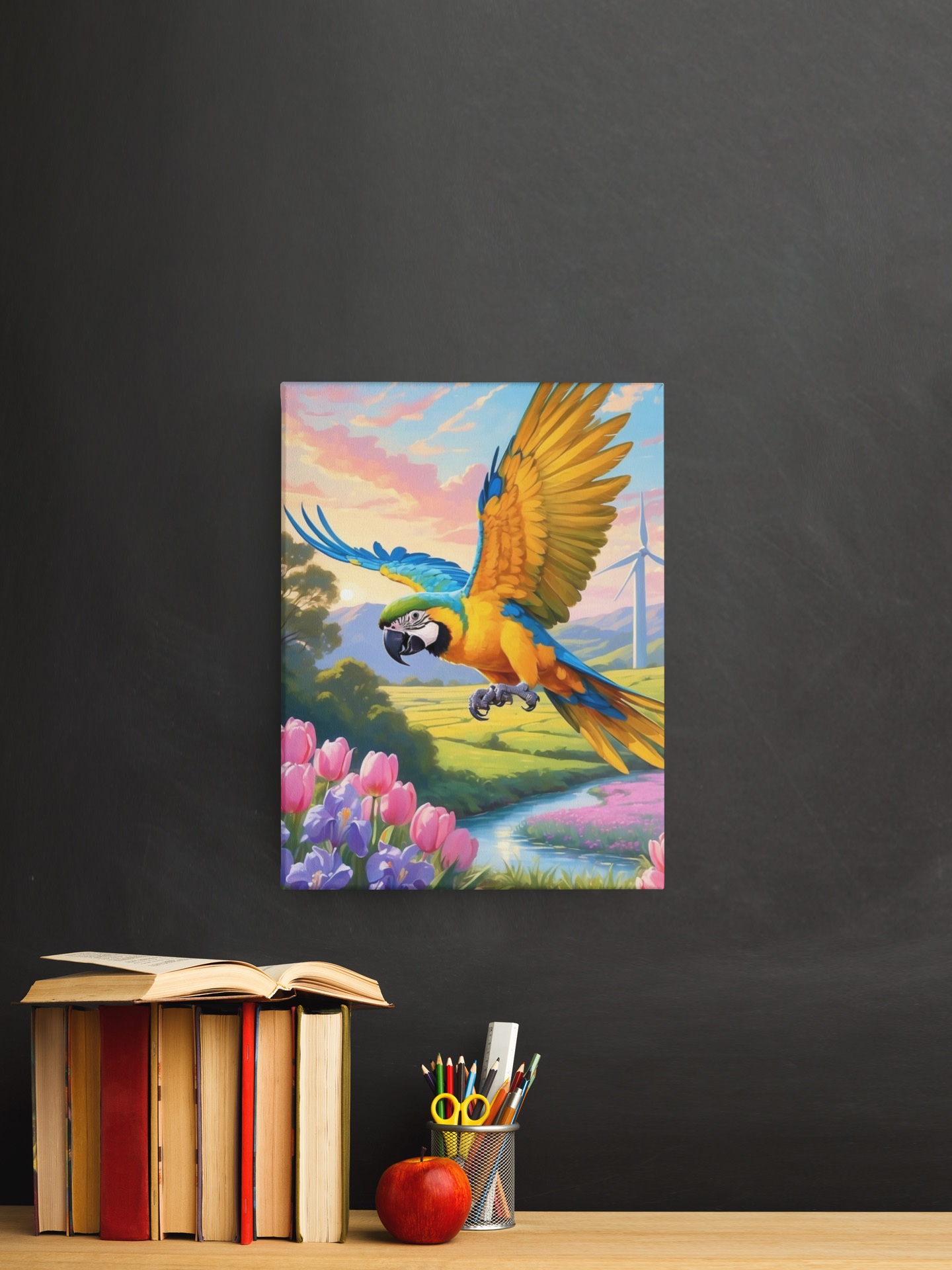 Flying Blue & Gold Macaw Wall-Hanging