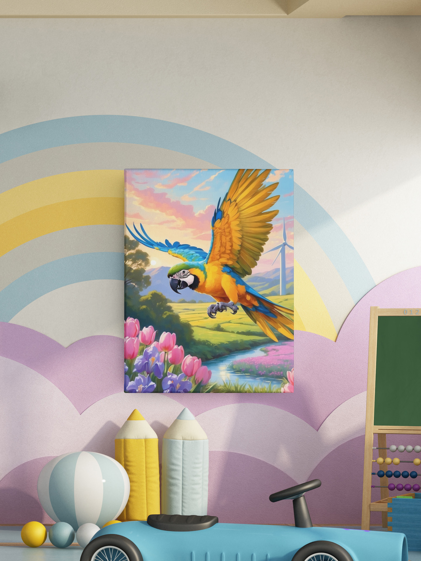Flying Blue & Gold Macaw Wall-Hanging