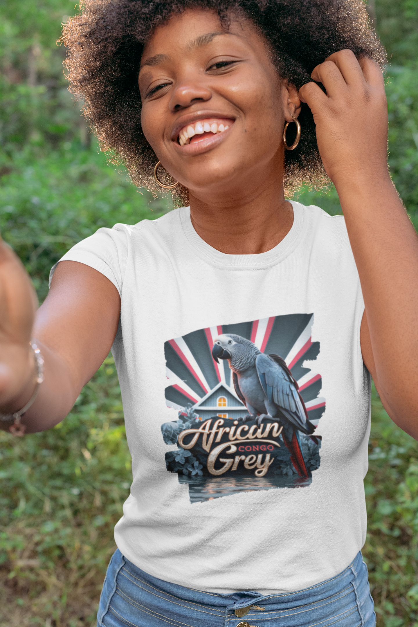 African Grey Congo Parrot T-Shirt