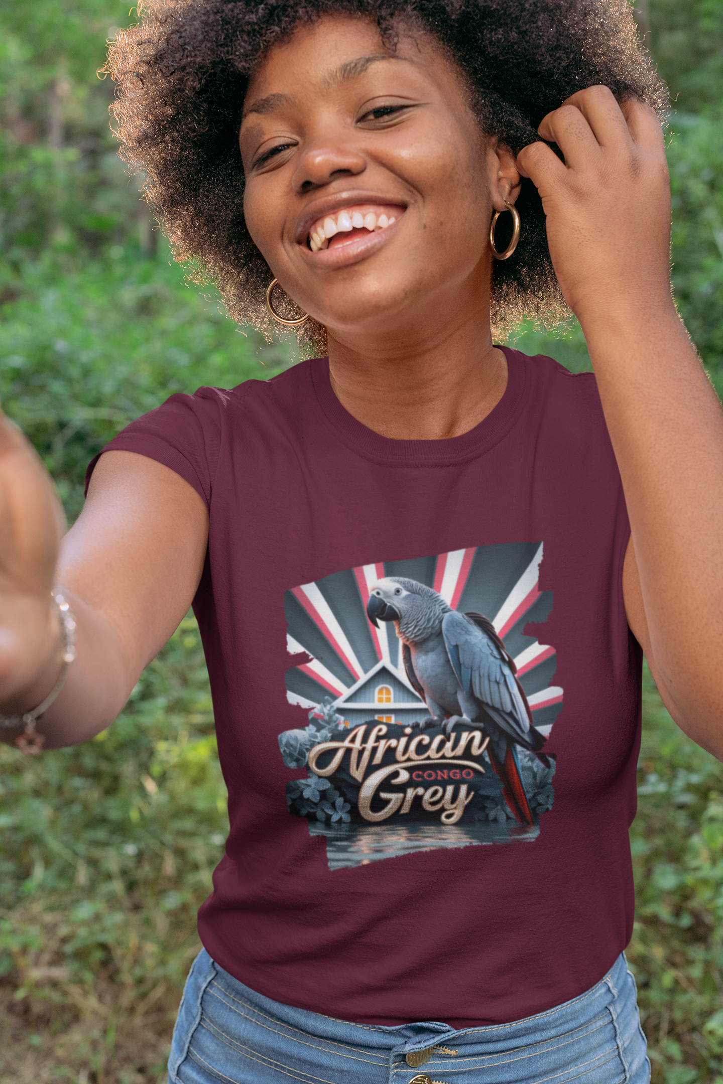 African Grey Congo Parrot T-Shirt