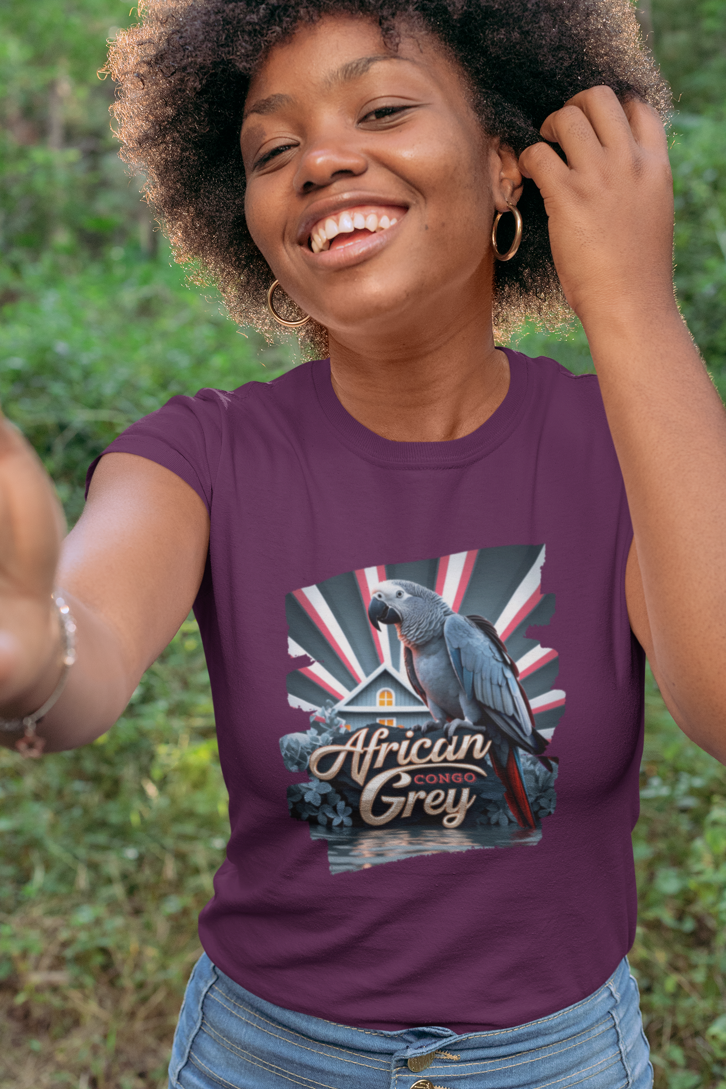 African Grey Congo Parrot T-Shirt