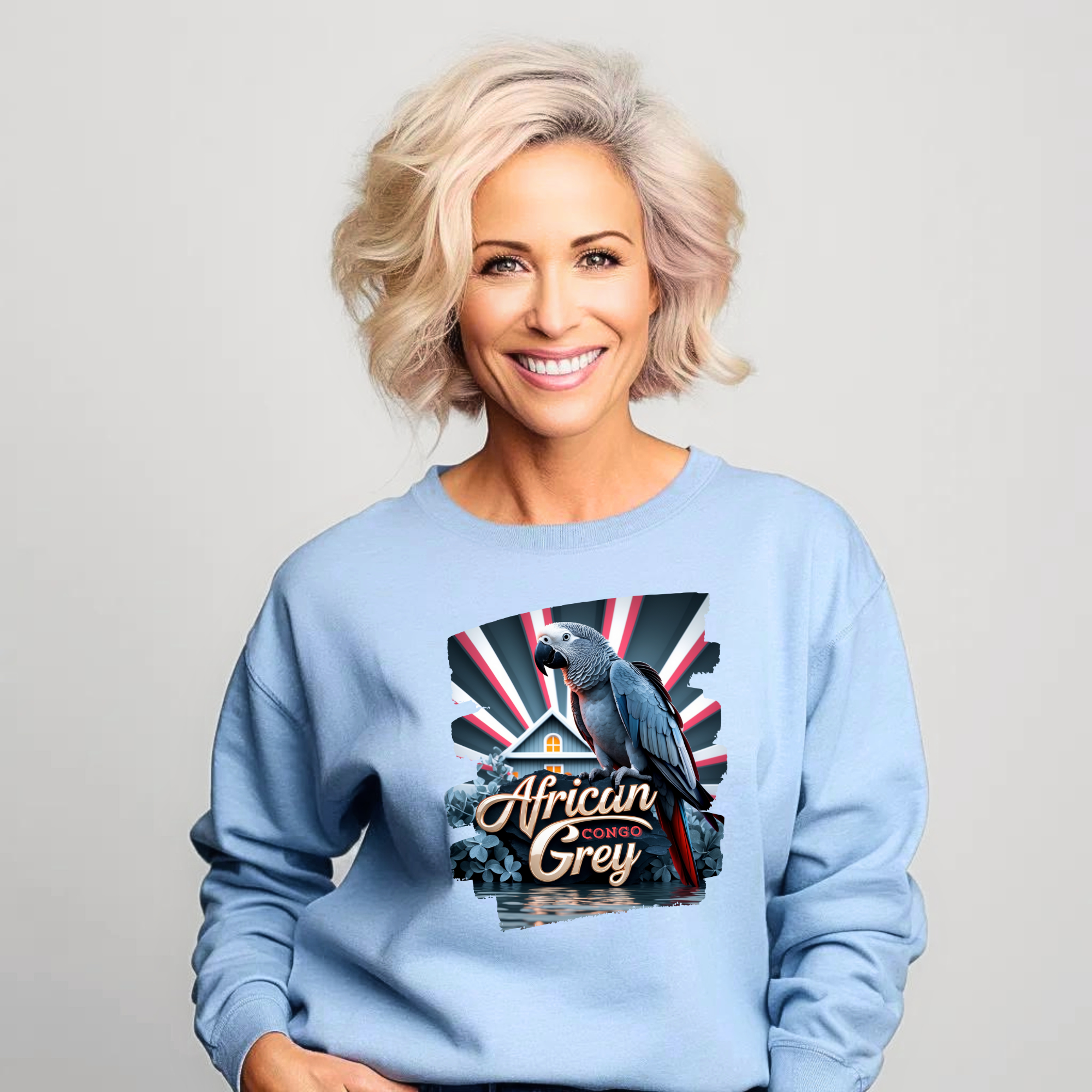 African Grey Congo Parrot Sweatshirt