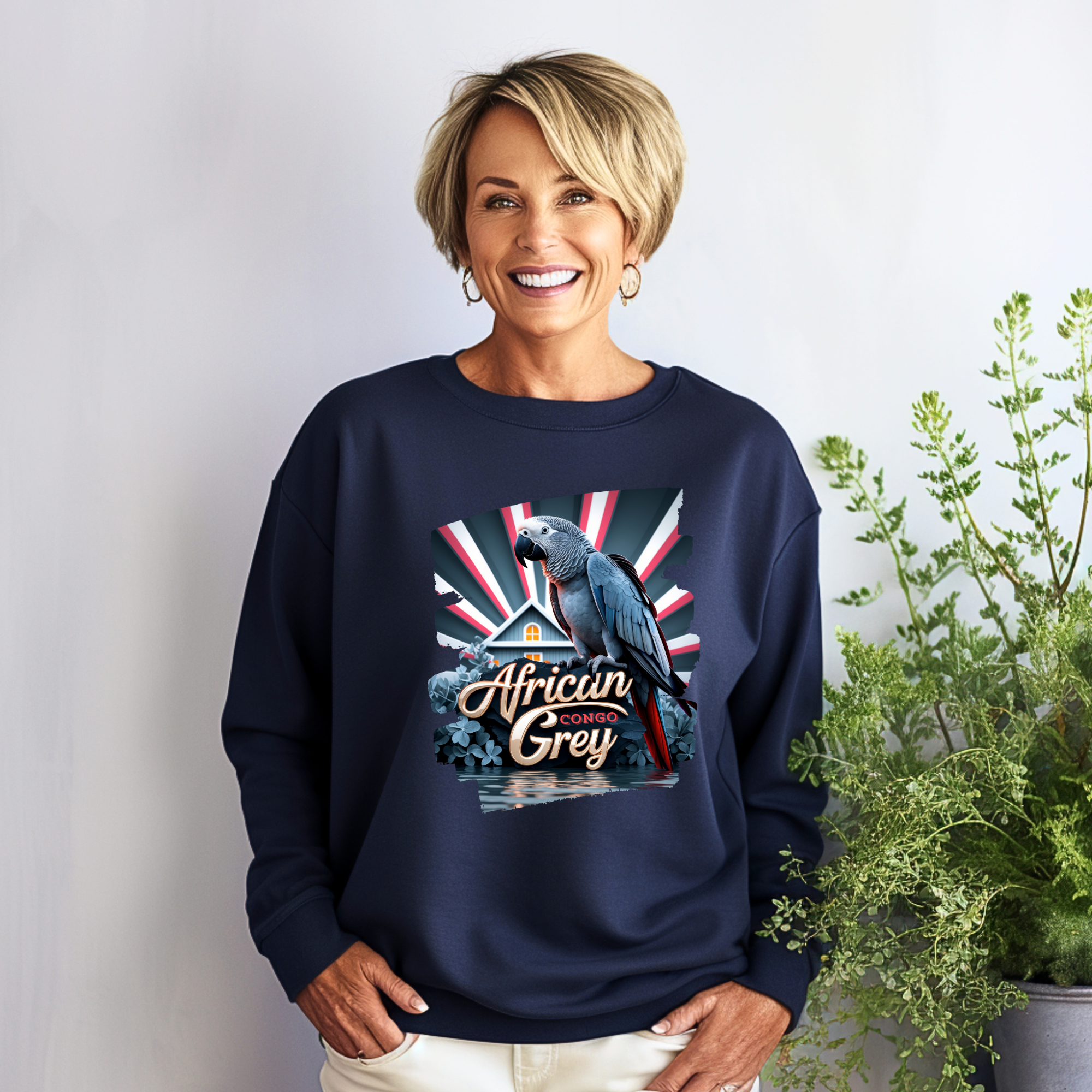 African Grey Congo Parrot Sweatshirt