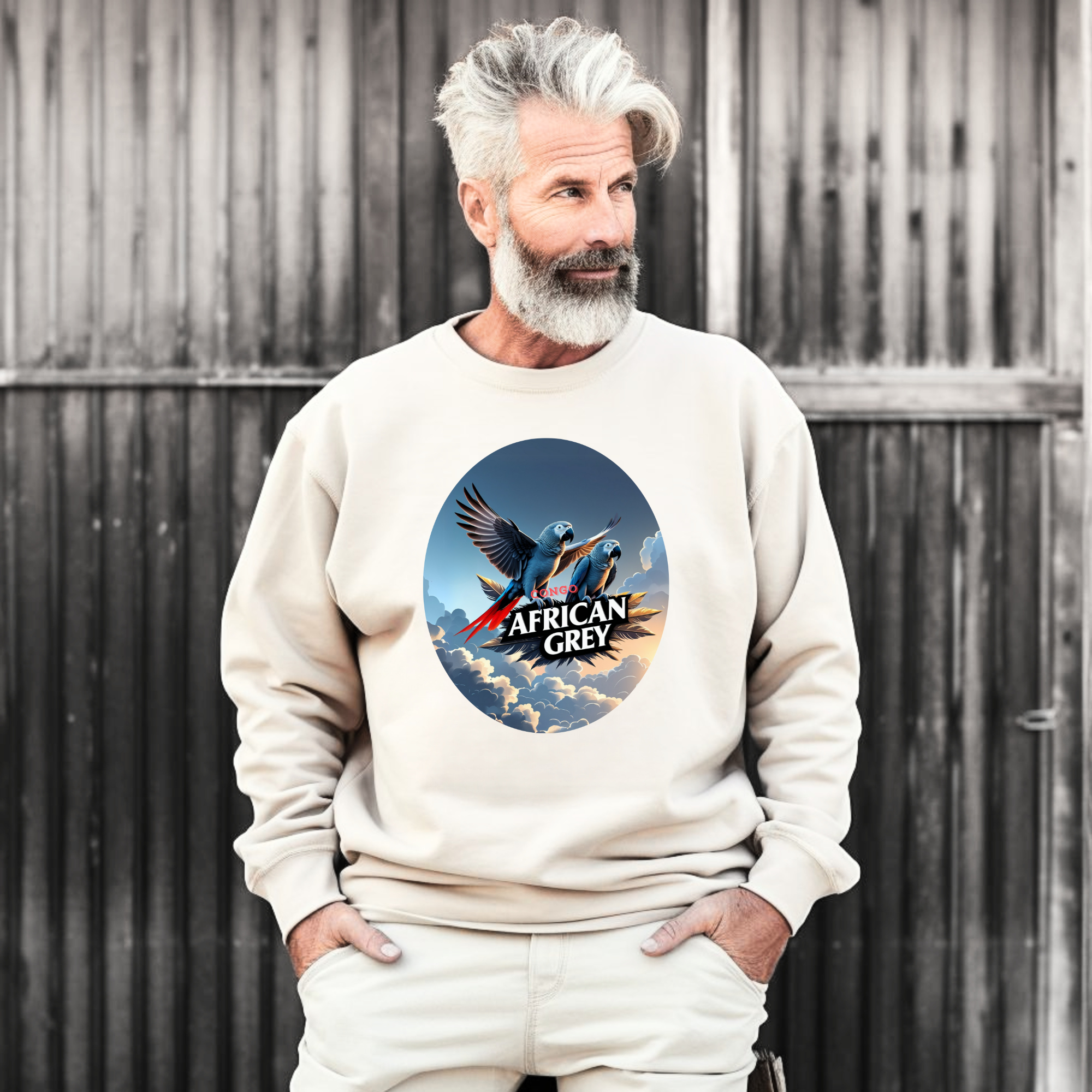 African Grey Congo Flying Sweatshirt
