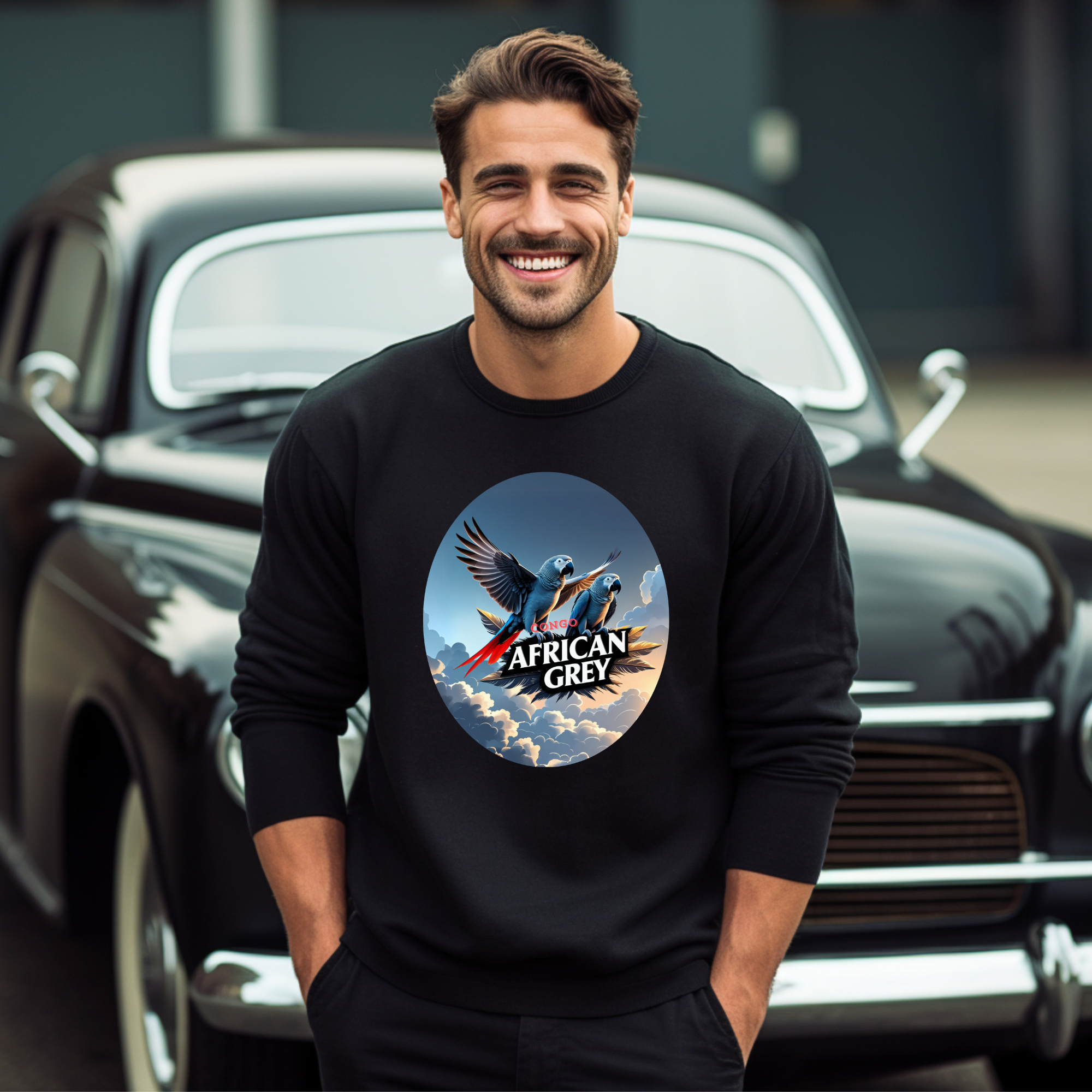 African Grey Congo Flying Sweatshirt