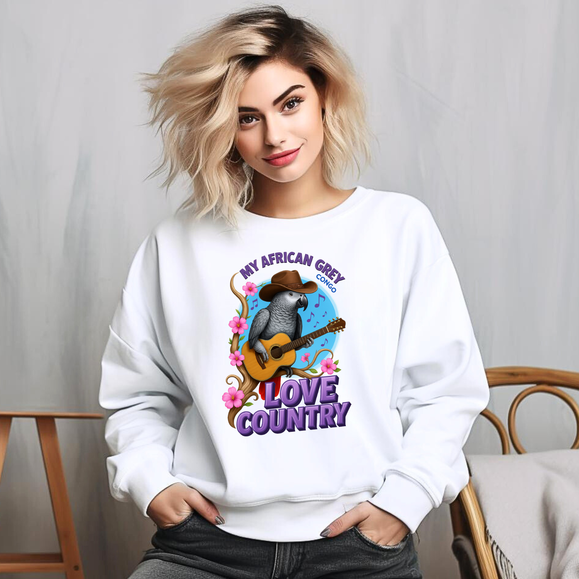African Grey Congo Love Country Sweatshirt