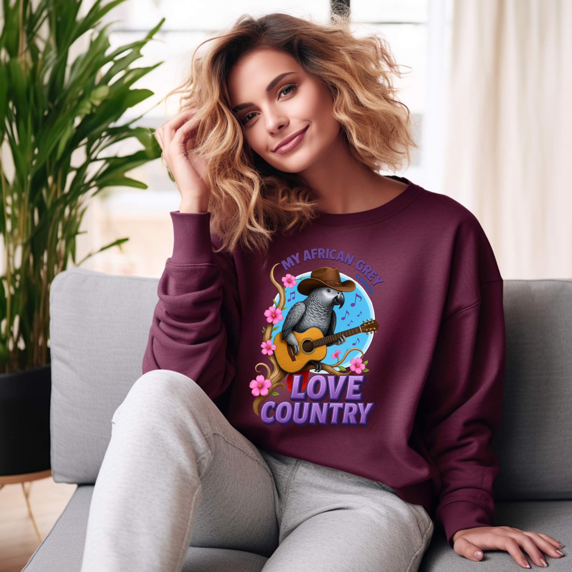 African Grey Congo Love Country Sweatshirt
