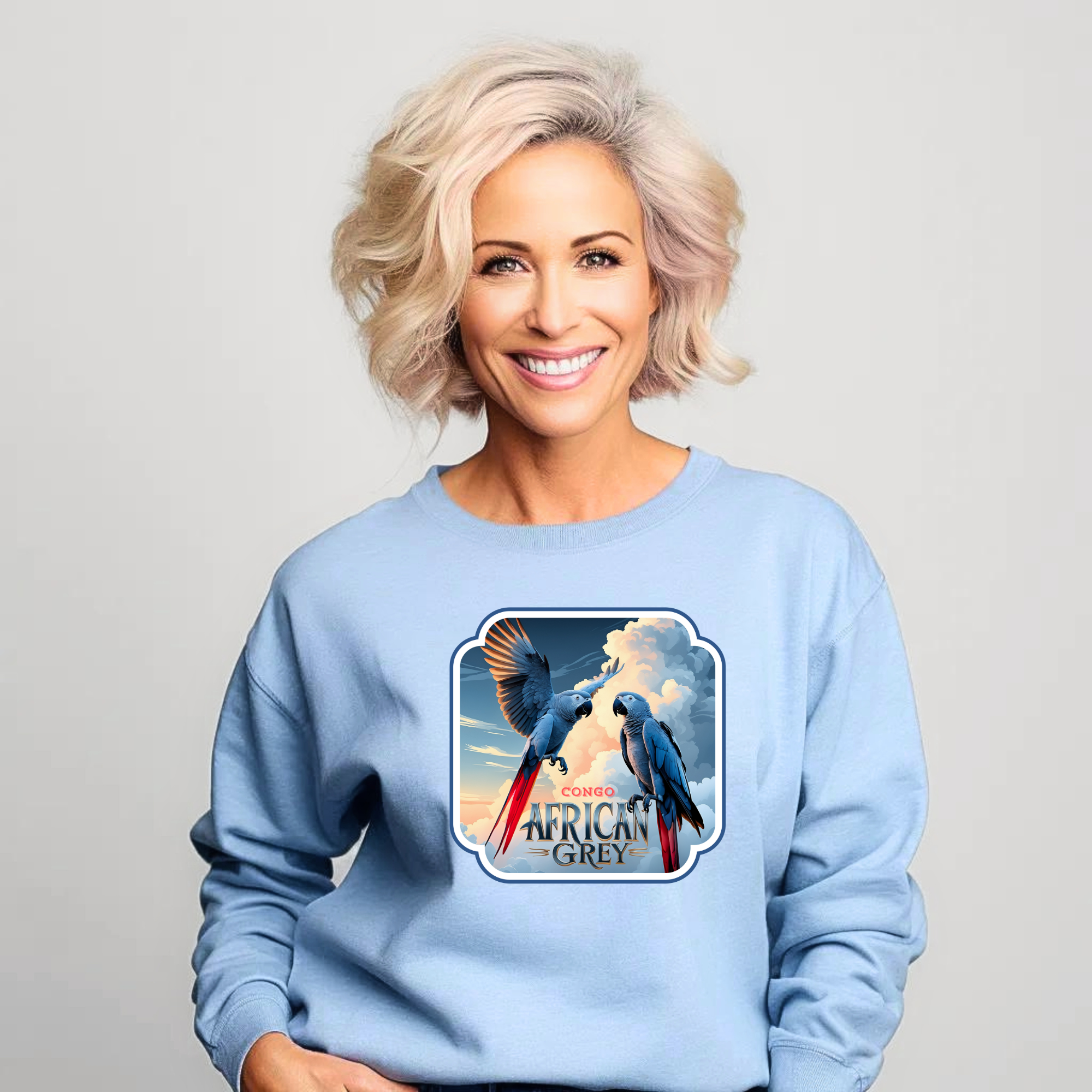 African Grey Congo Parrot Sweatshirt