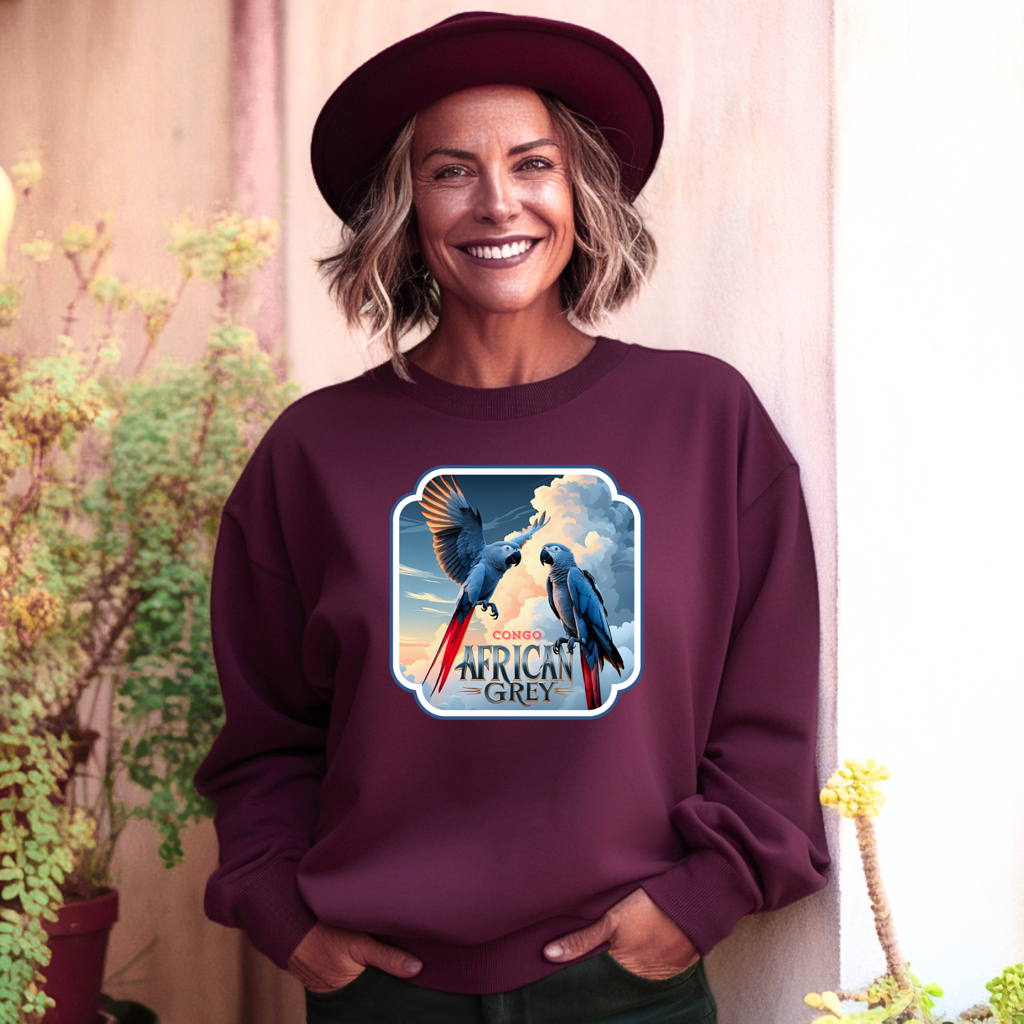 African Grey Congo Parrot Sweatshirt