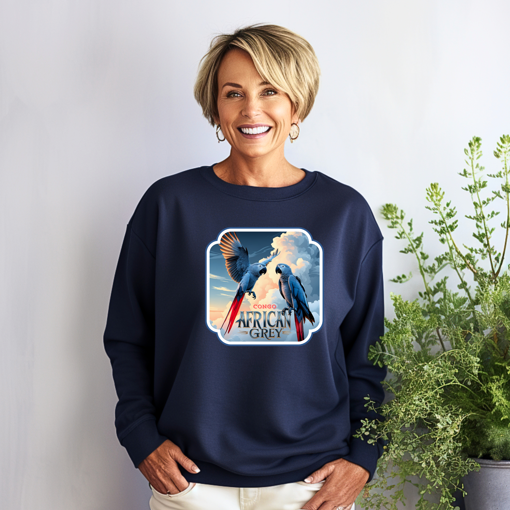 African Grey Congo Parrot Sweatshirt