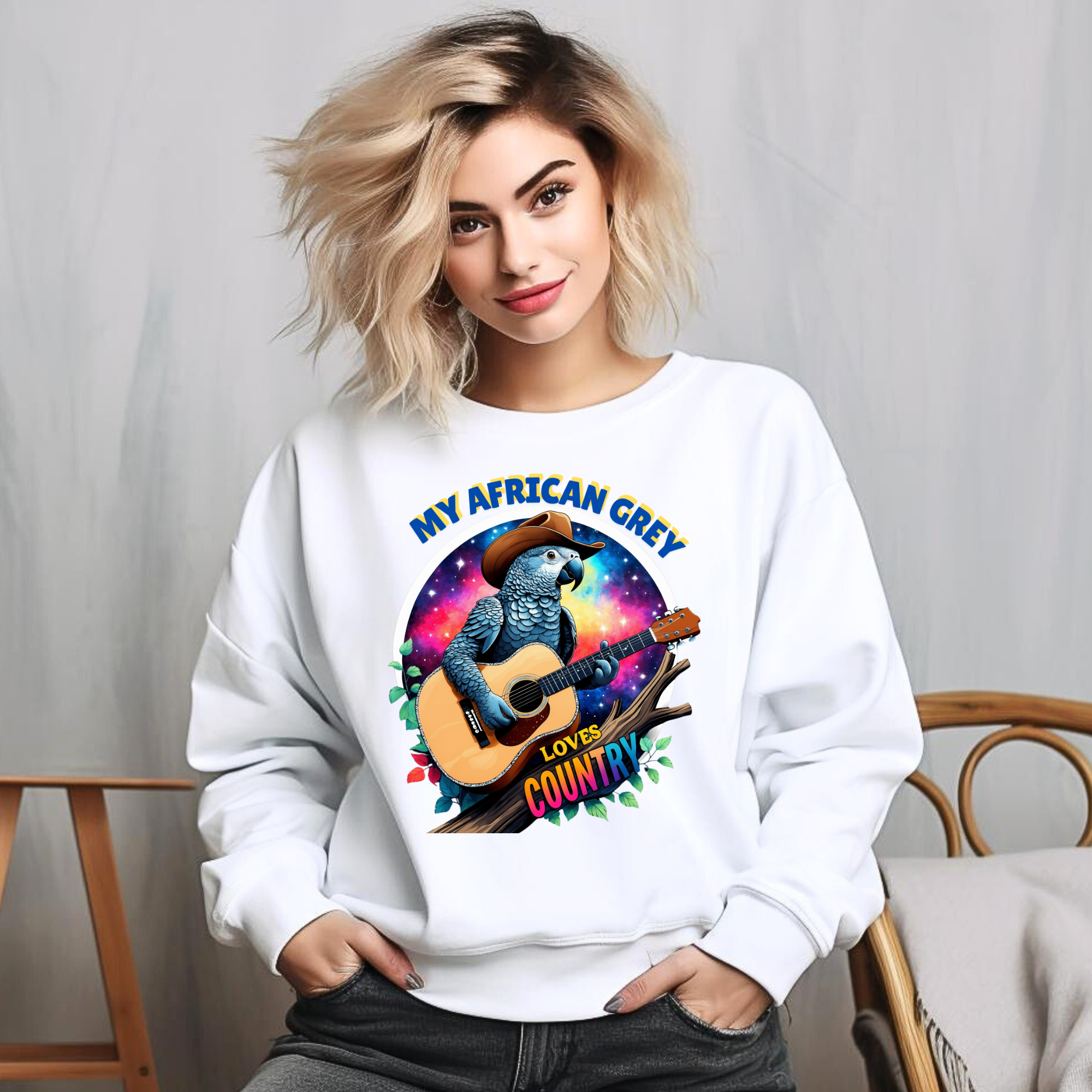 African Grey Love Country Sweatshirt