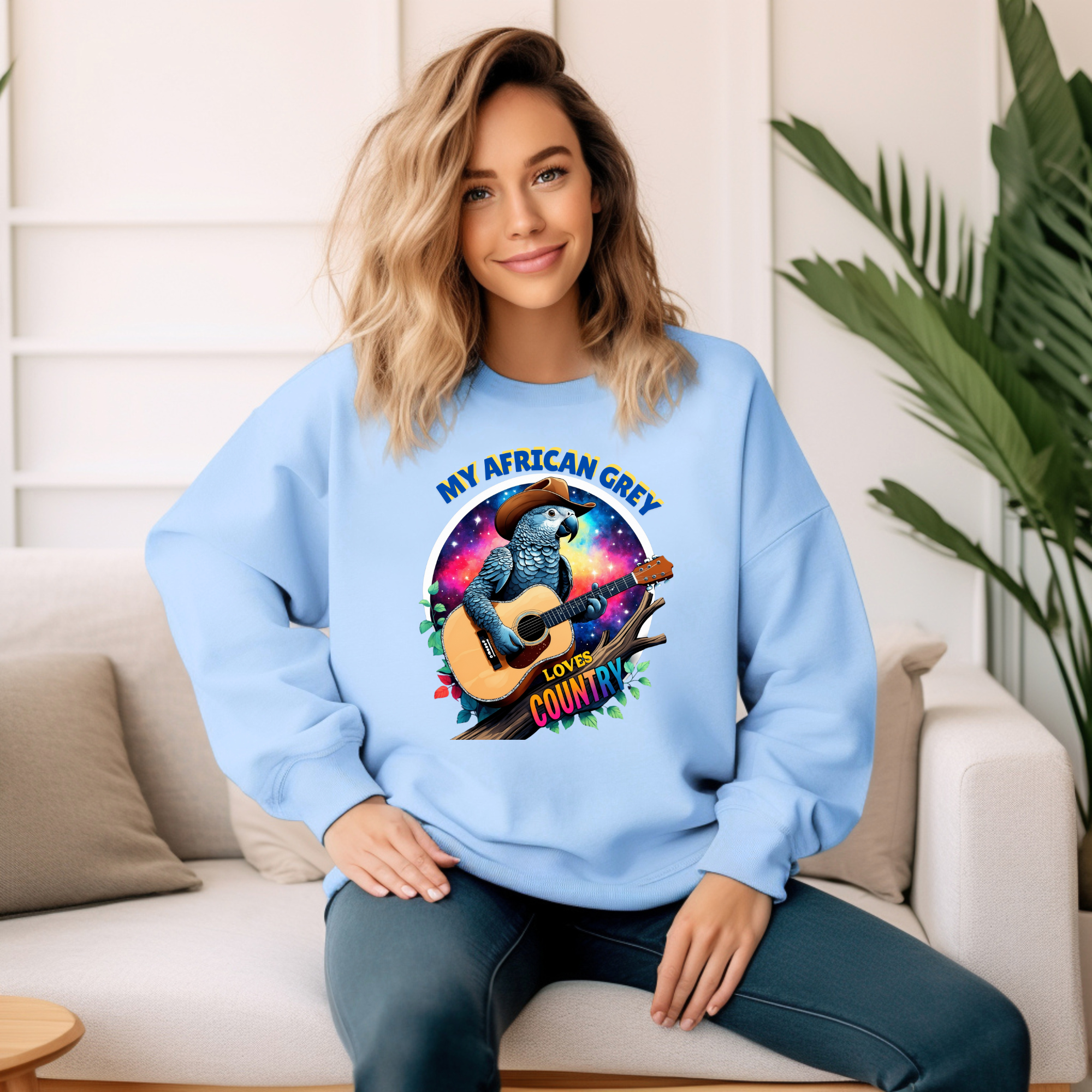 African Grey Congo Loves Country Sweatshirt