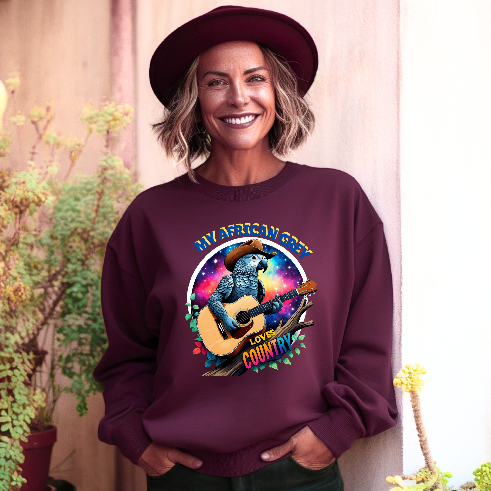 African Grey Congo Loves Country Sweatshirt