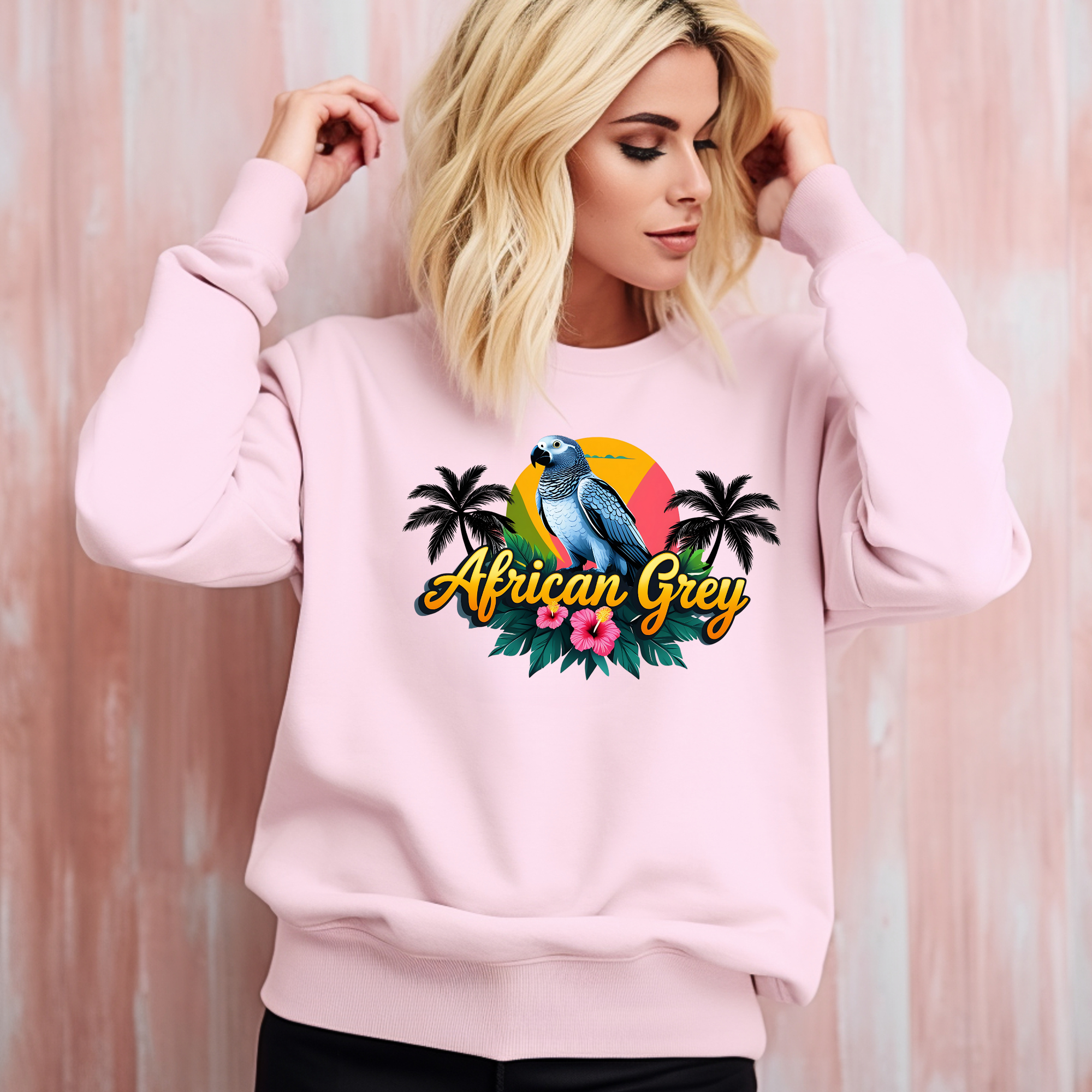 African Grey Palm Tree Sweatshirt