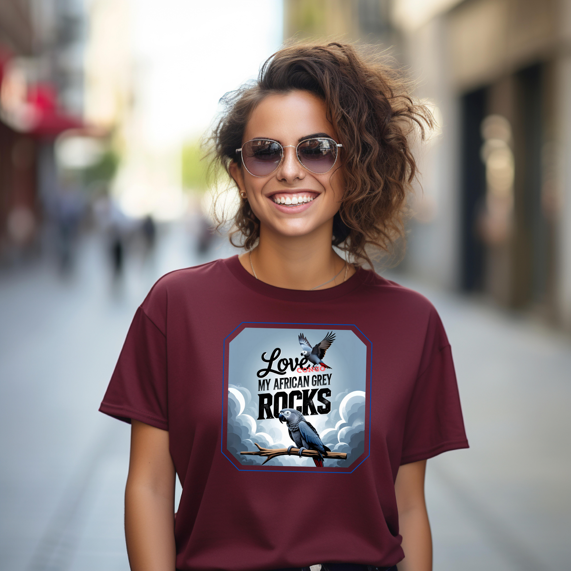 Love My African Grey Congo Rocks T-Shirt