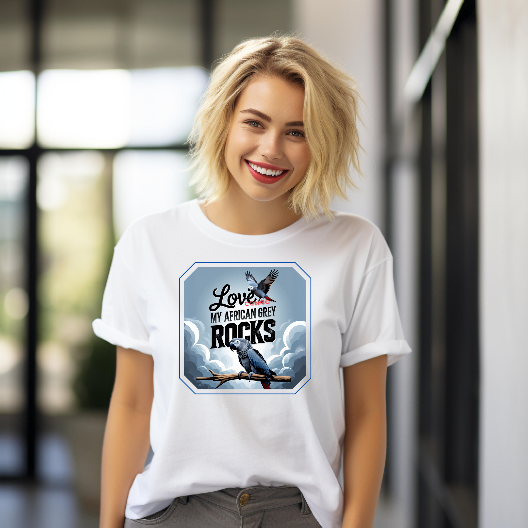 Love My African Grey Congo Rocks T-Shirt