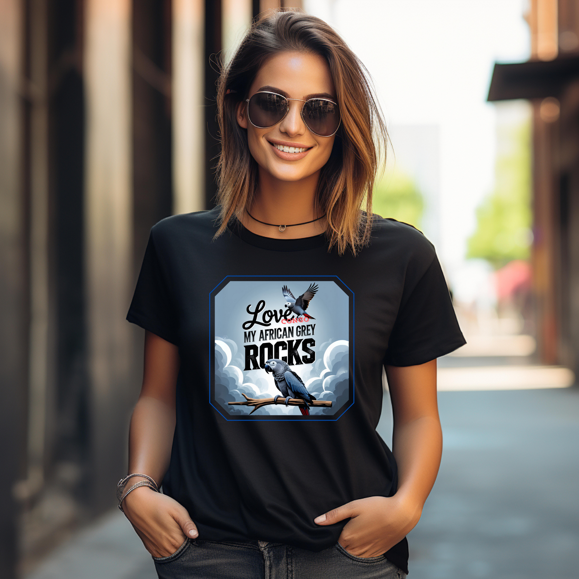 Love My African Grey Congo Rocks T-Shirt