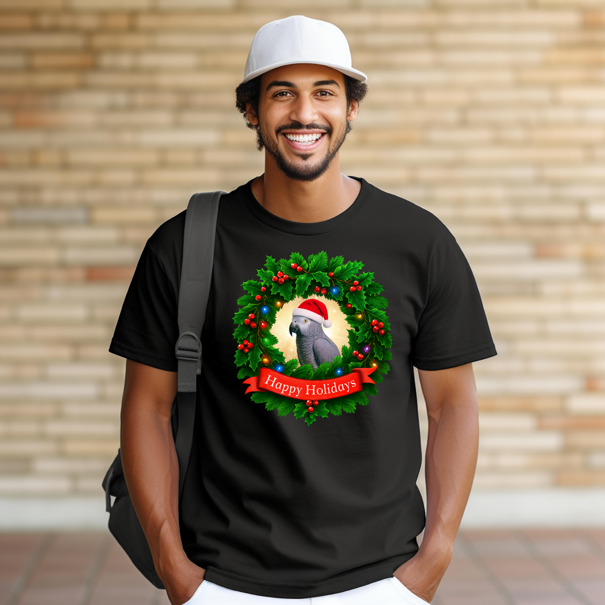 Happy Holidays African Grey T-Shirt