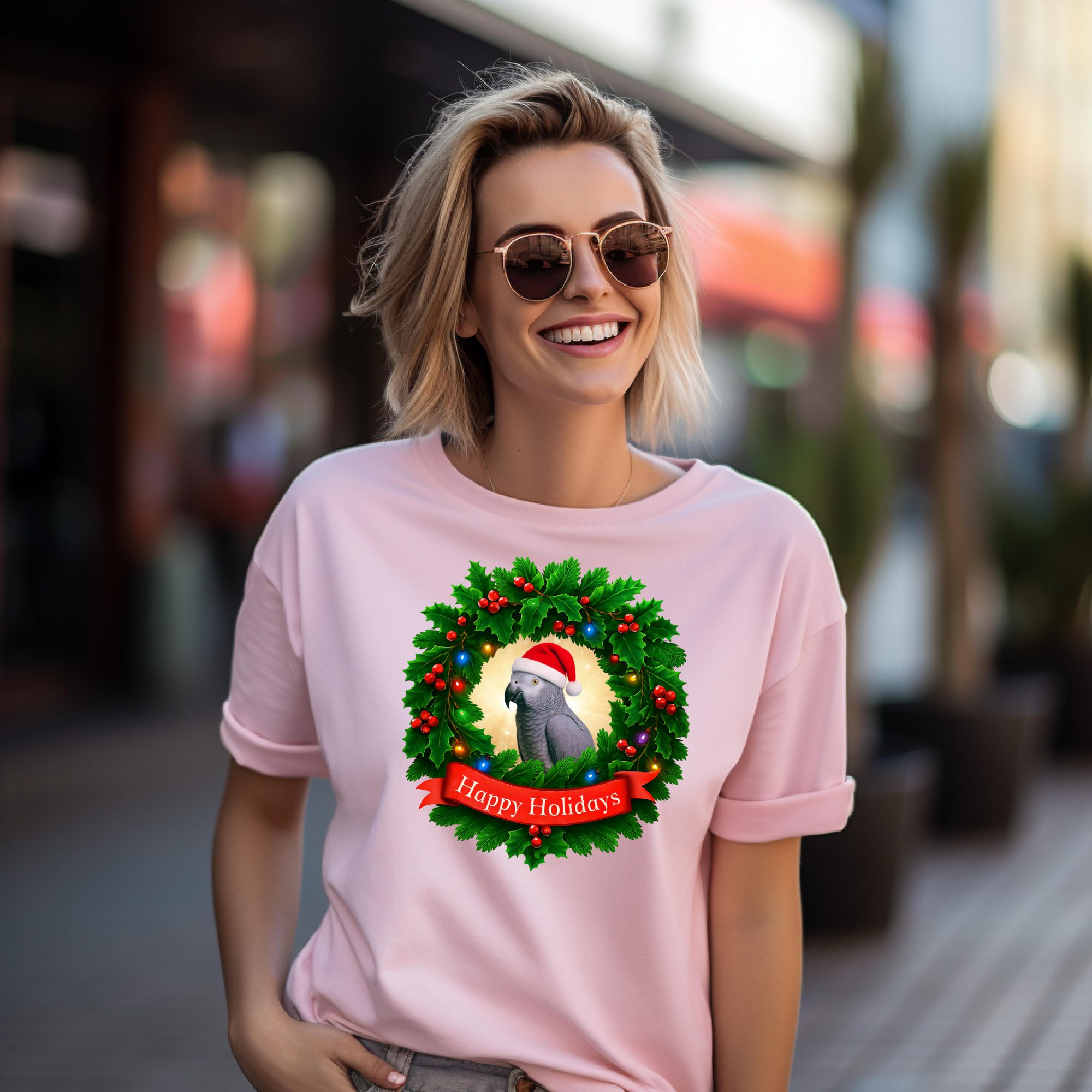 Happy Holidays African Grey T-Shirt