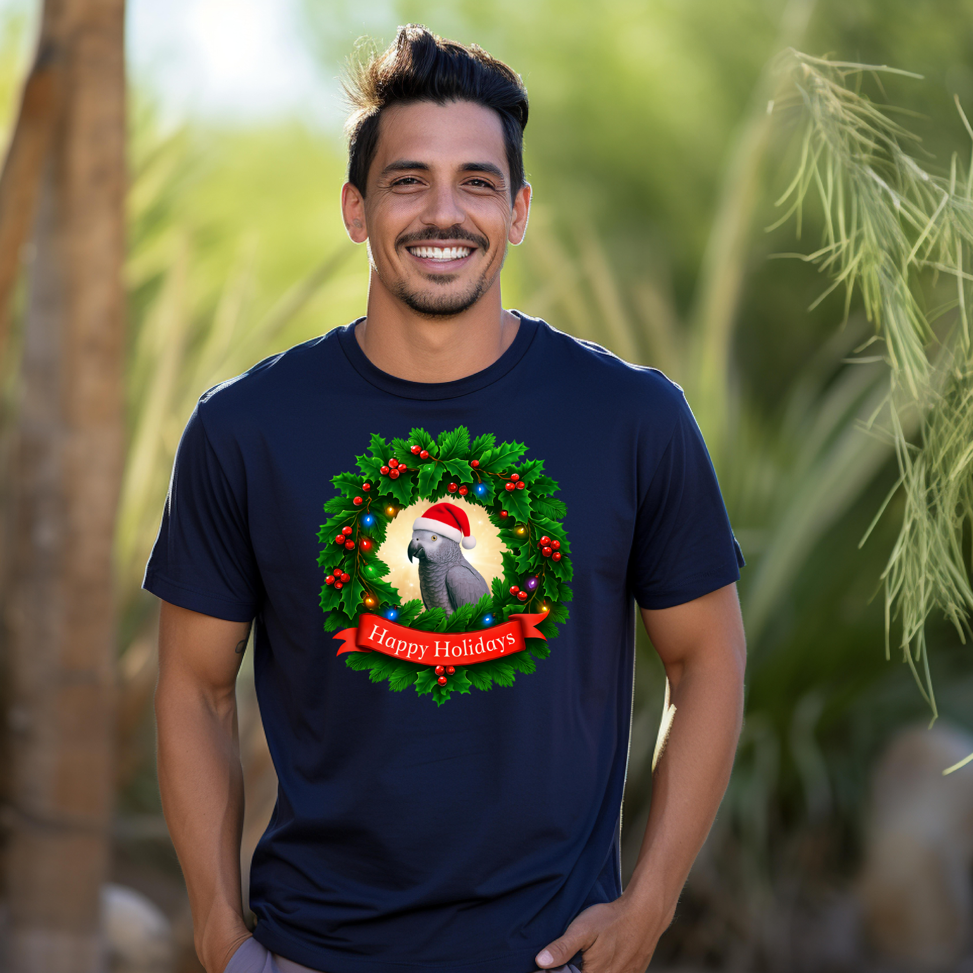 Happy Holidays African Grey T-Shirt