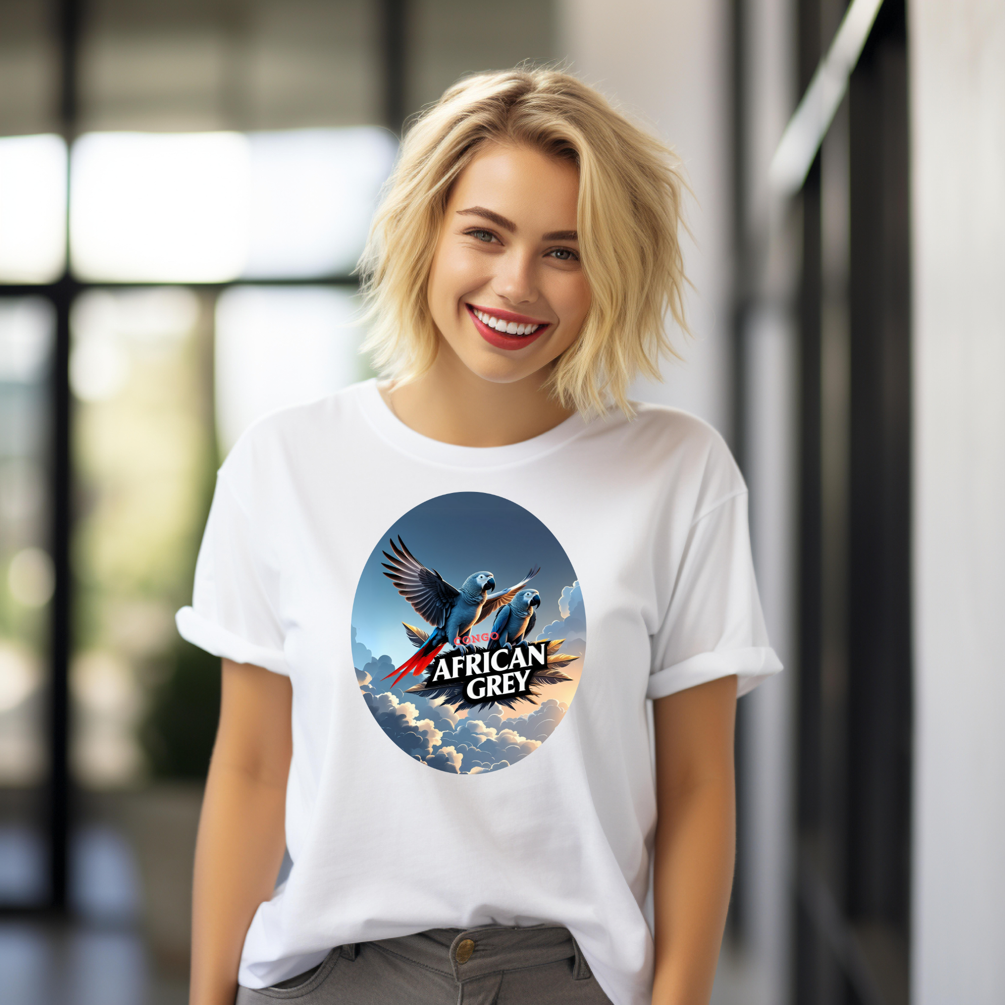 African Grey Congo Flying T-Shirt