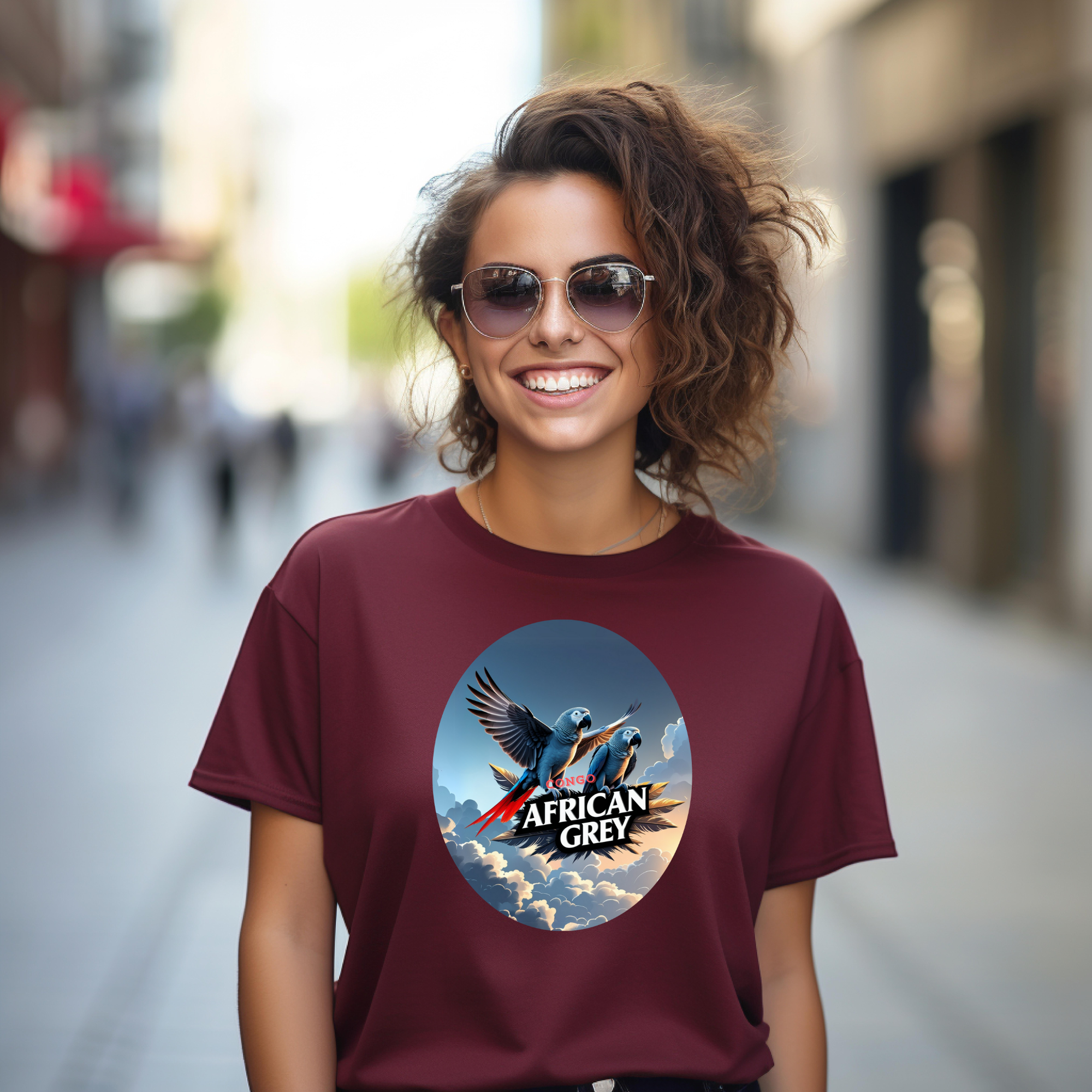 African Grey Congo Flying T-Shirt