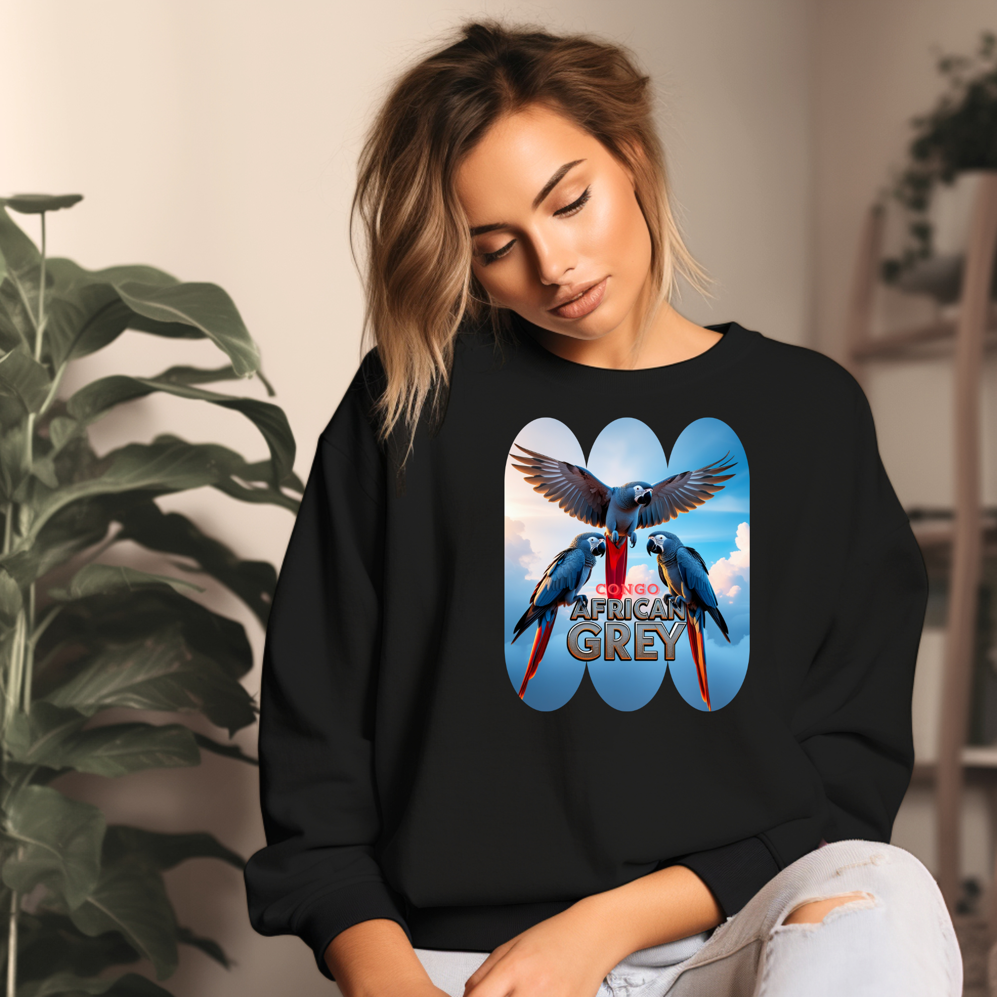 Flying African Grey Congo Sweatshirt
