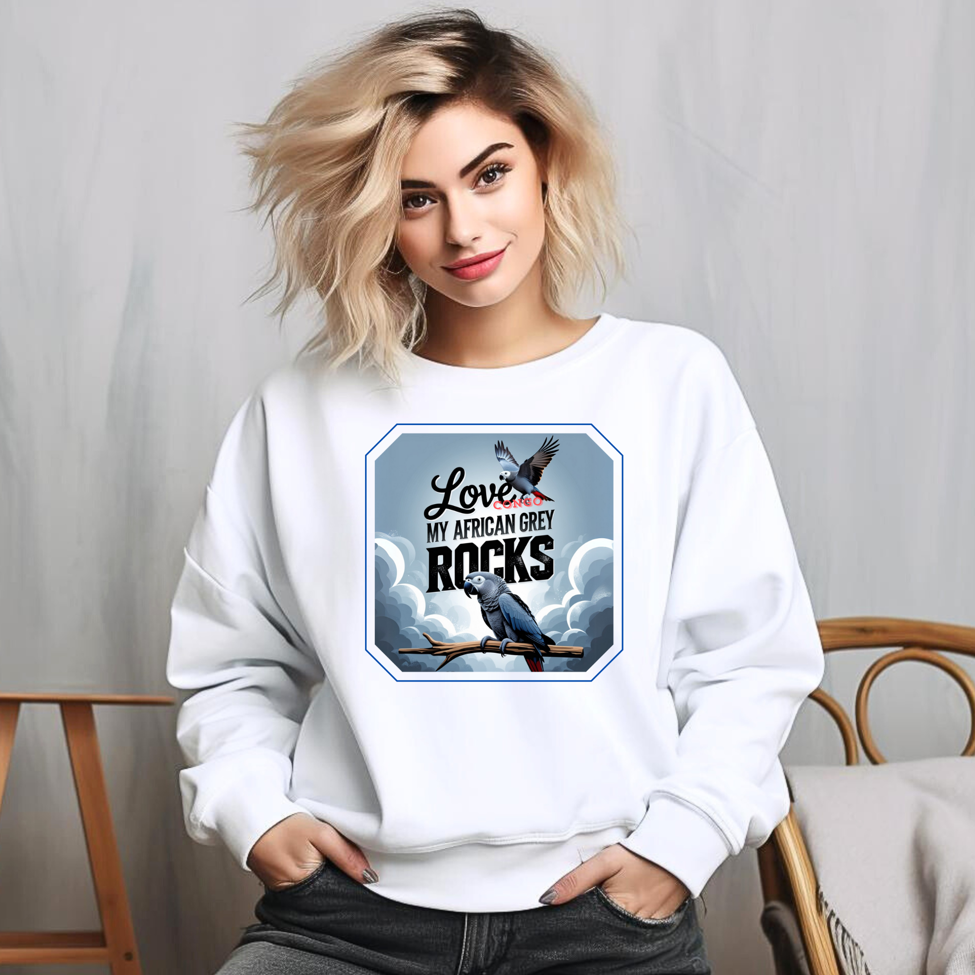 Love My African Grey Congo Rocks Sweatshirt