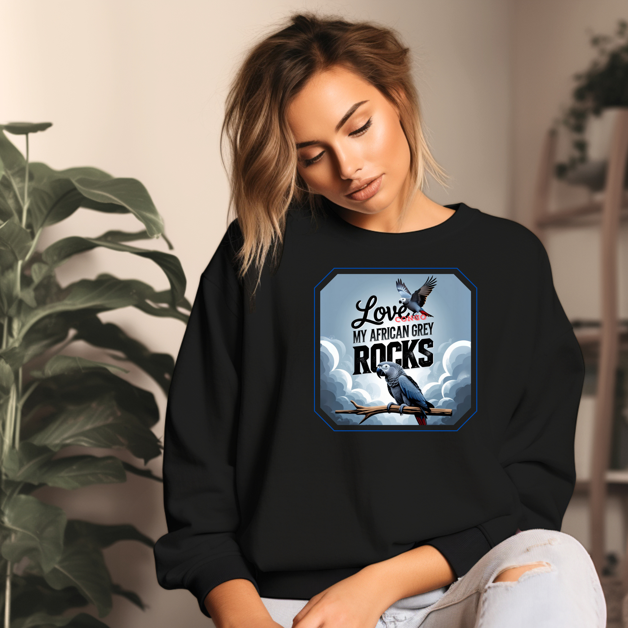 Love My African Grey Congo Rocks Sweatshirt