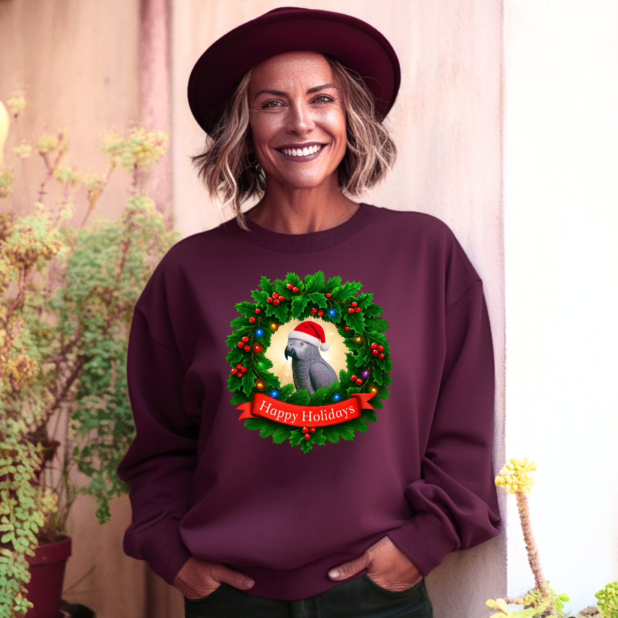 Happy Holidays African Grey Sweatshirt