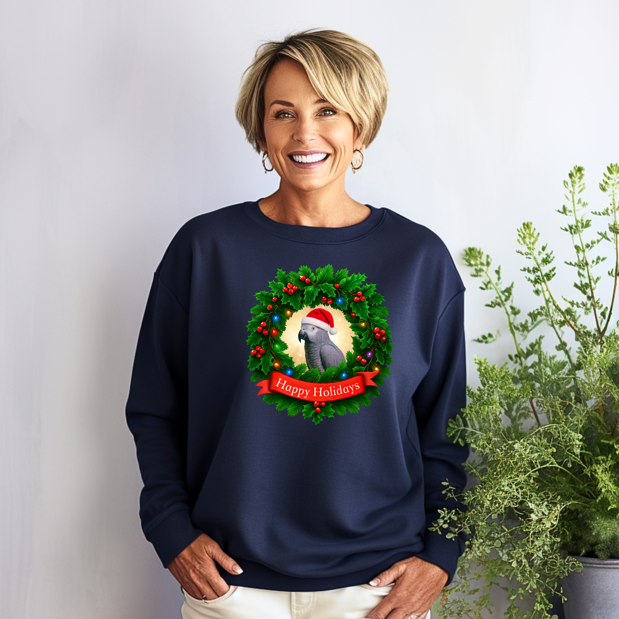 Happy Holidays African Grey Sweatshirt