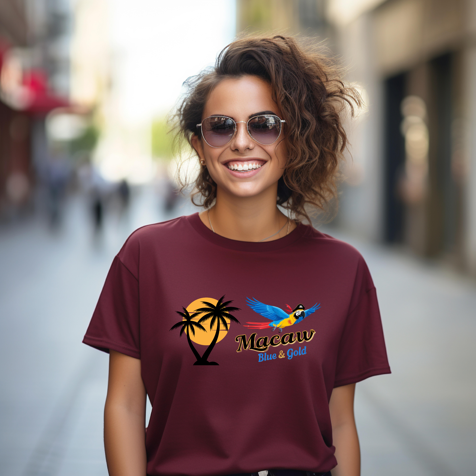 Flying Blue & Gold Macaw T-Shirt