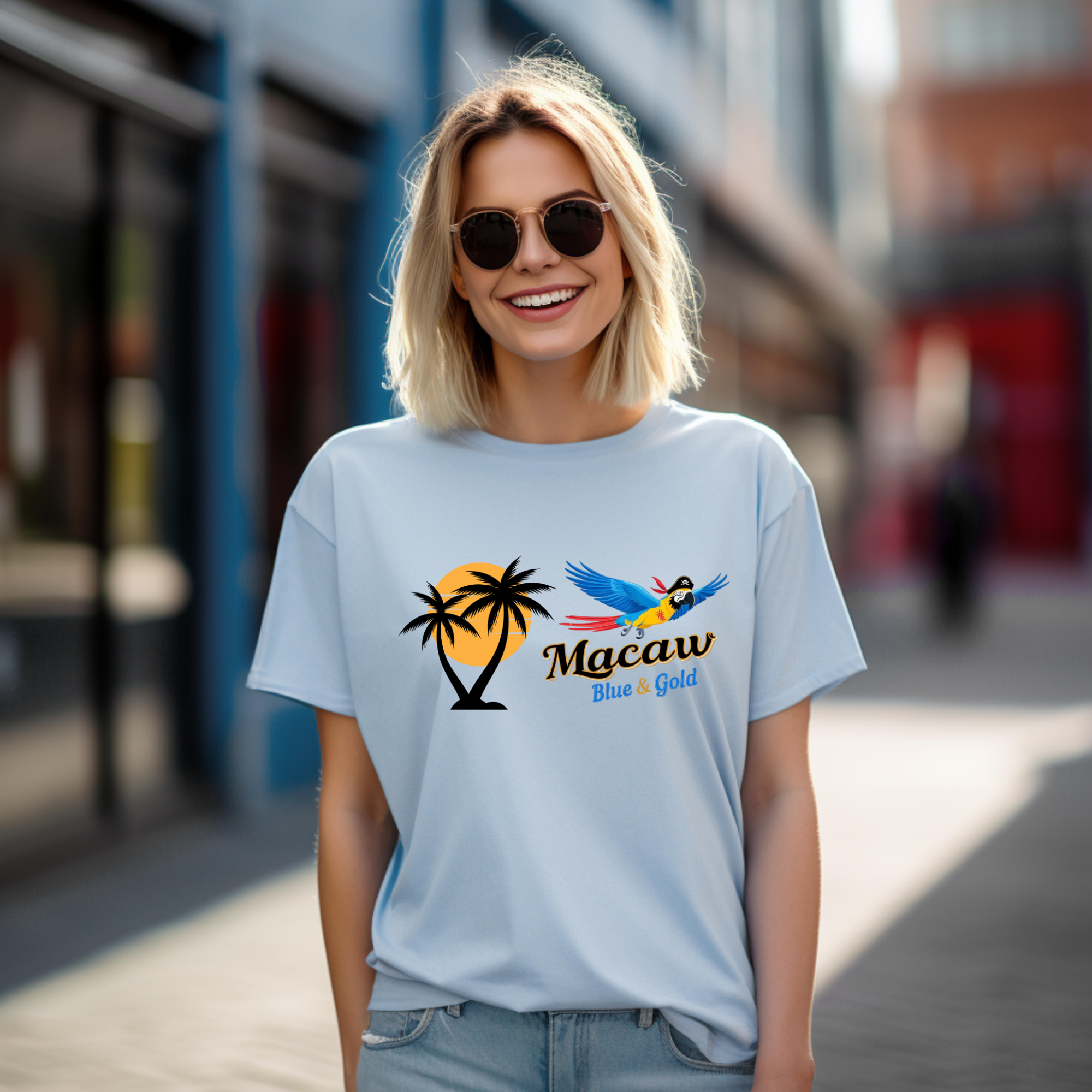 Flying Blue & Gold Macaw T-Shirt